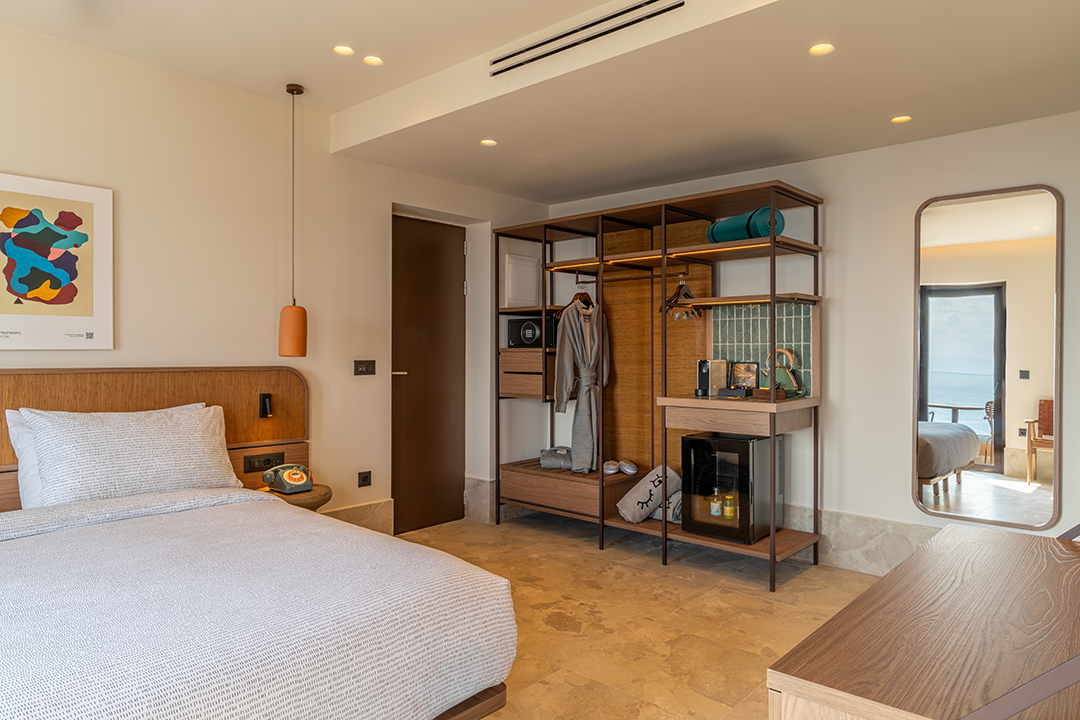 Mid-century-inspired design runs throughout the hotel