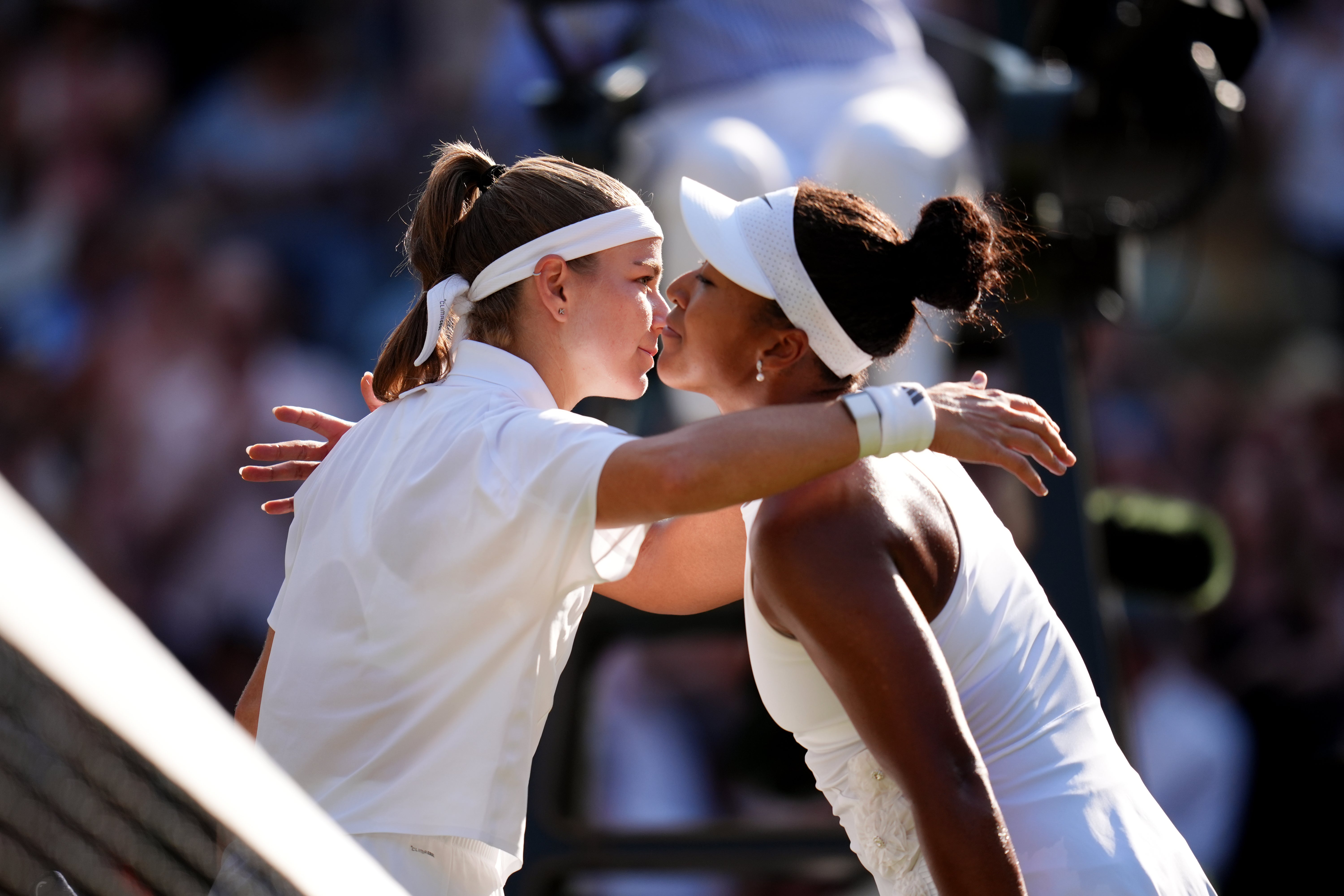 Karolina Muchova, left, won in straight sets (John Walton/PA) (PA Wire)