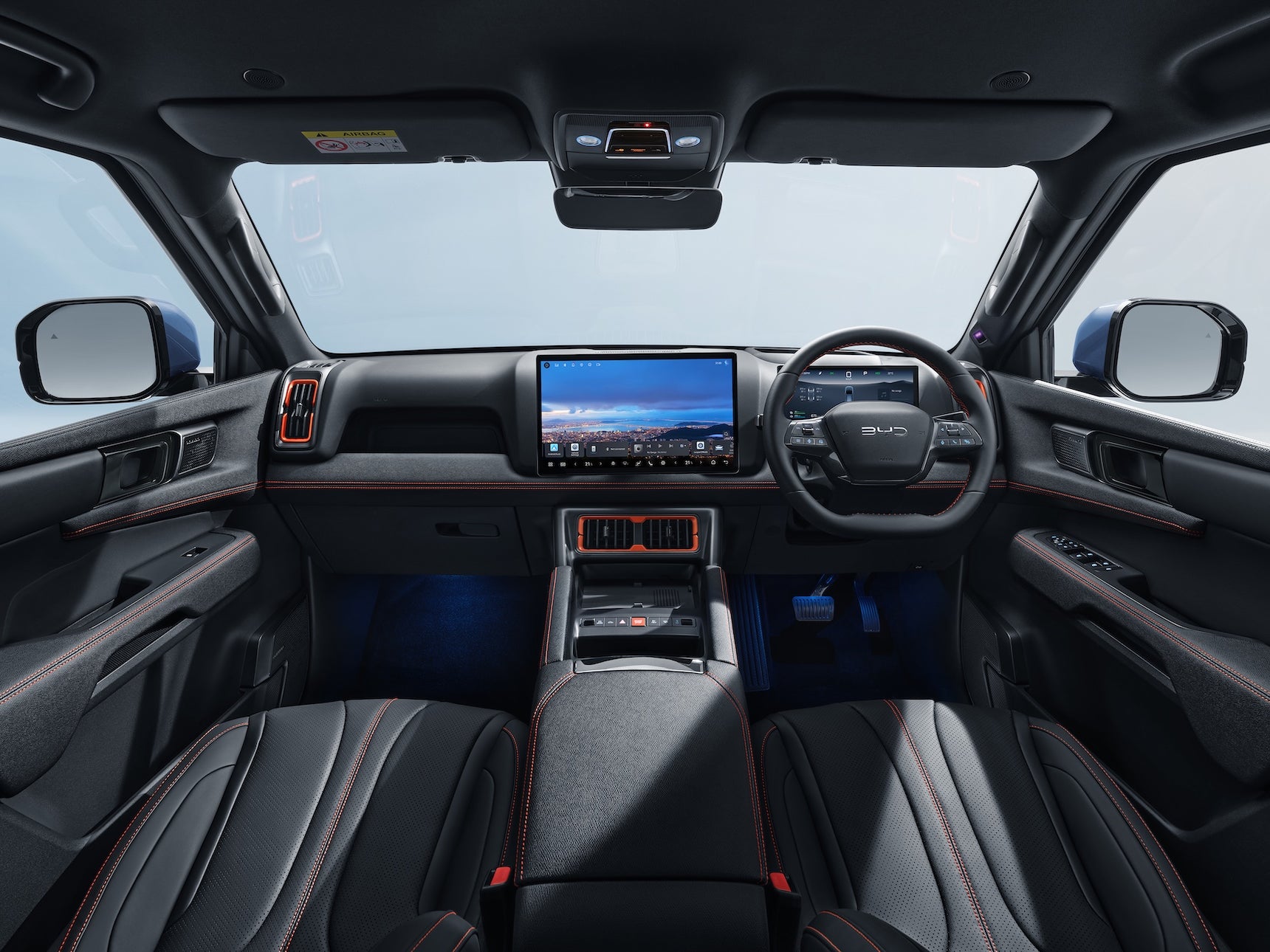 The BYD Shark's posh interior features a 15.6-inch central touchscreen, a 10.25-inch digital driver display and even a head-up display (BYD)