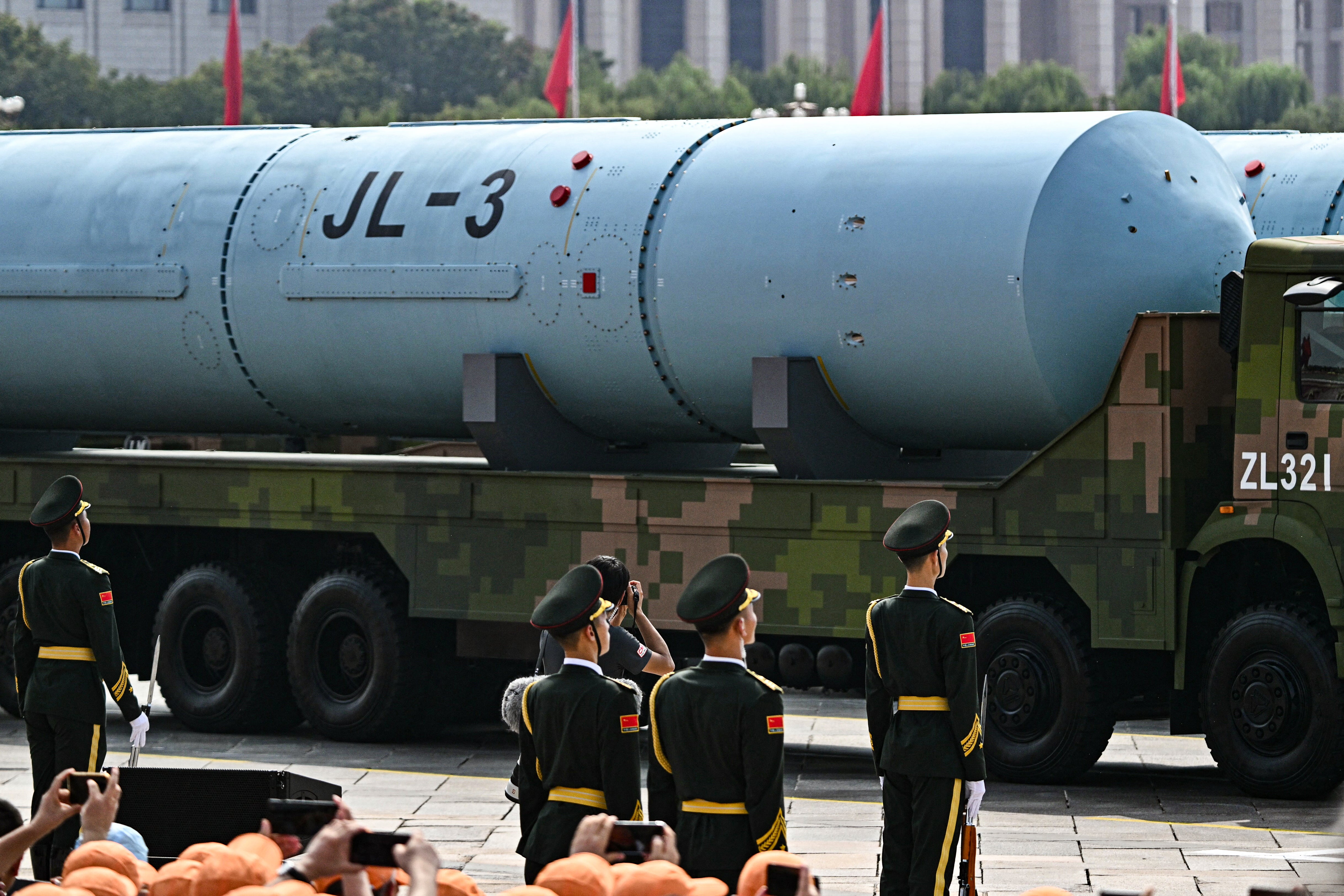The JL-3 submarine-launched ballistic missile is seen during a military parade (AFP/Getty)
