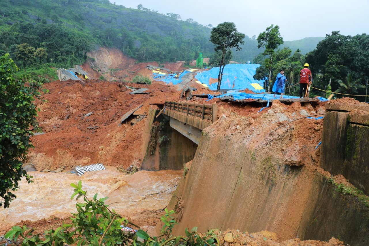 Rescue operations are ongoing after a landslide near the Meppadi tunnel project in Wayanad, Kerala, on 7 July 2026. (AP)
