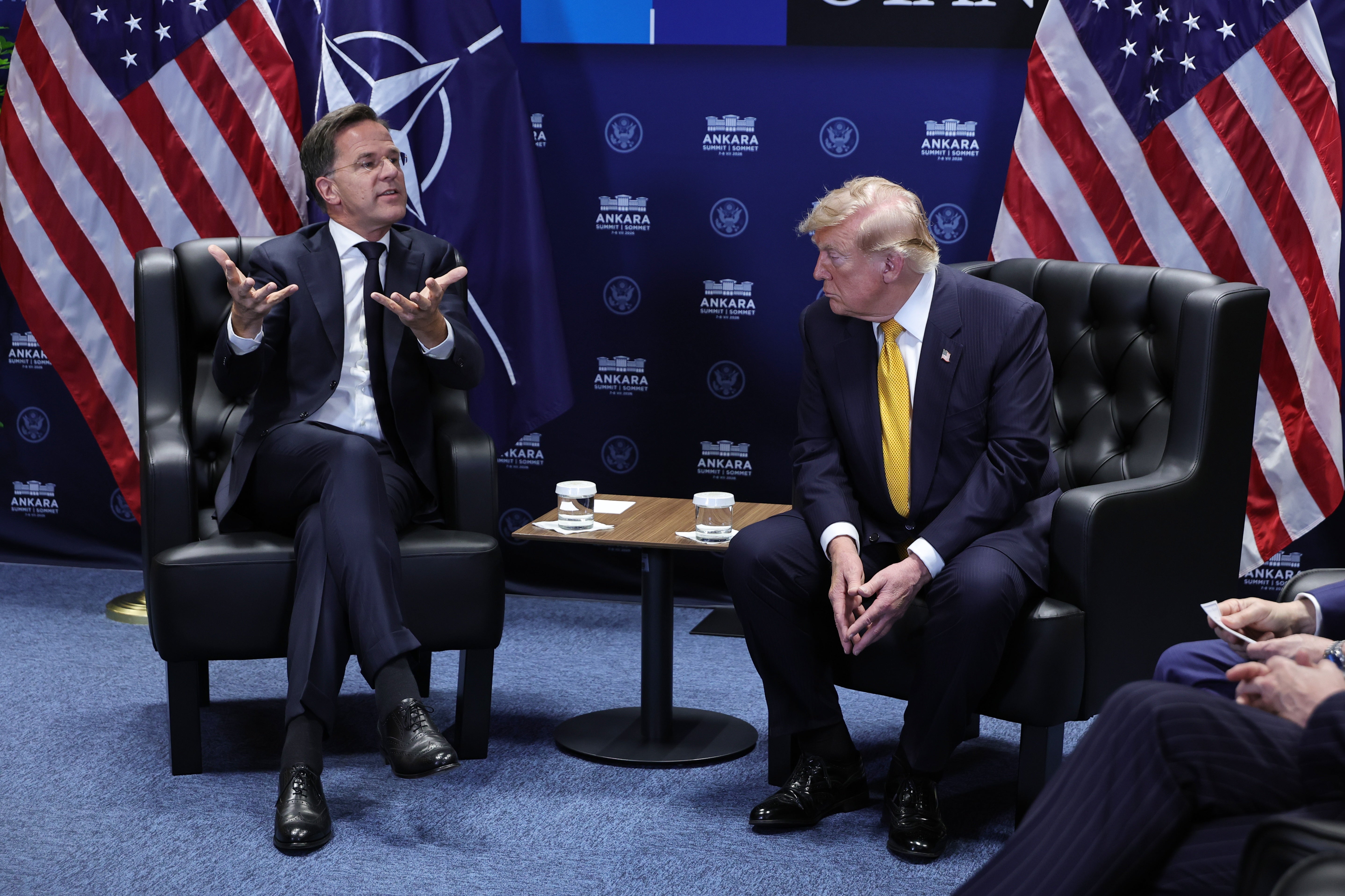 Secretary-General Mark Rutte attempted to come to Spain’s defense but Trump appeared unmoved by his arguments (AP)