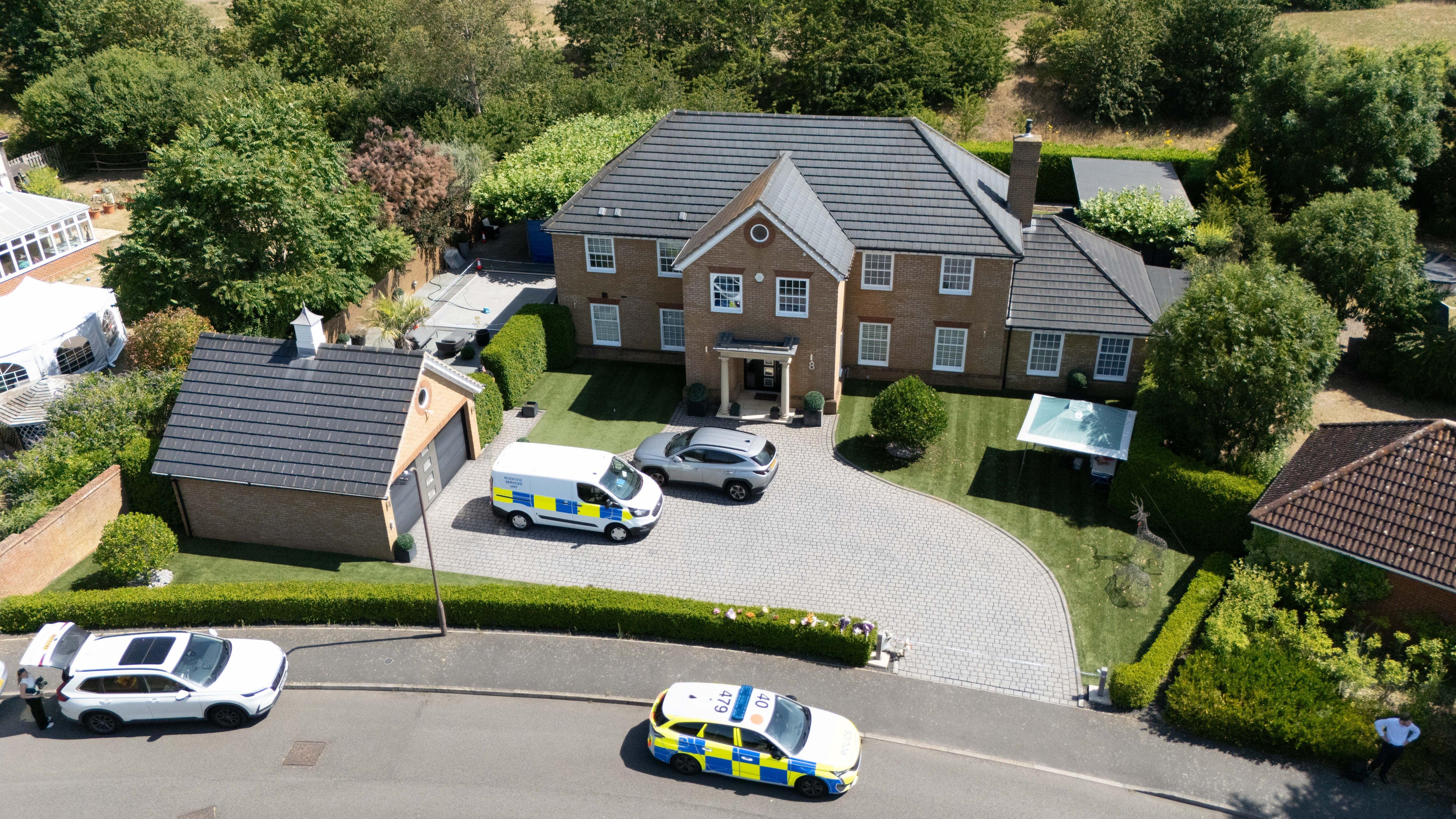 The scene at a house on Carnoustie Drive