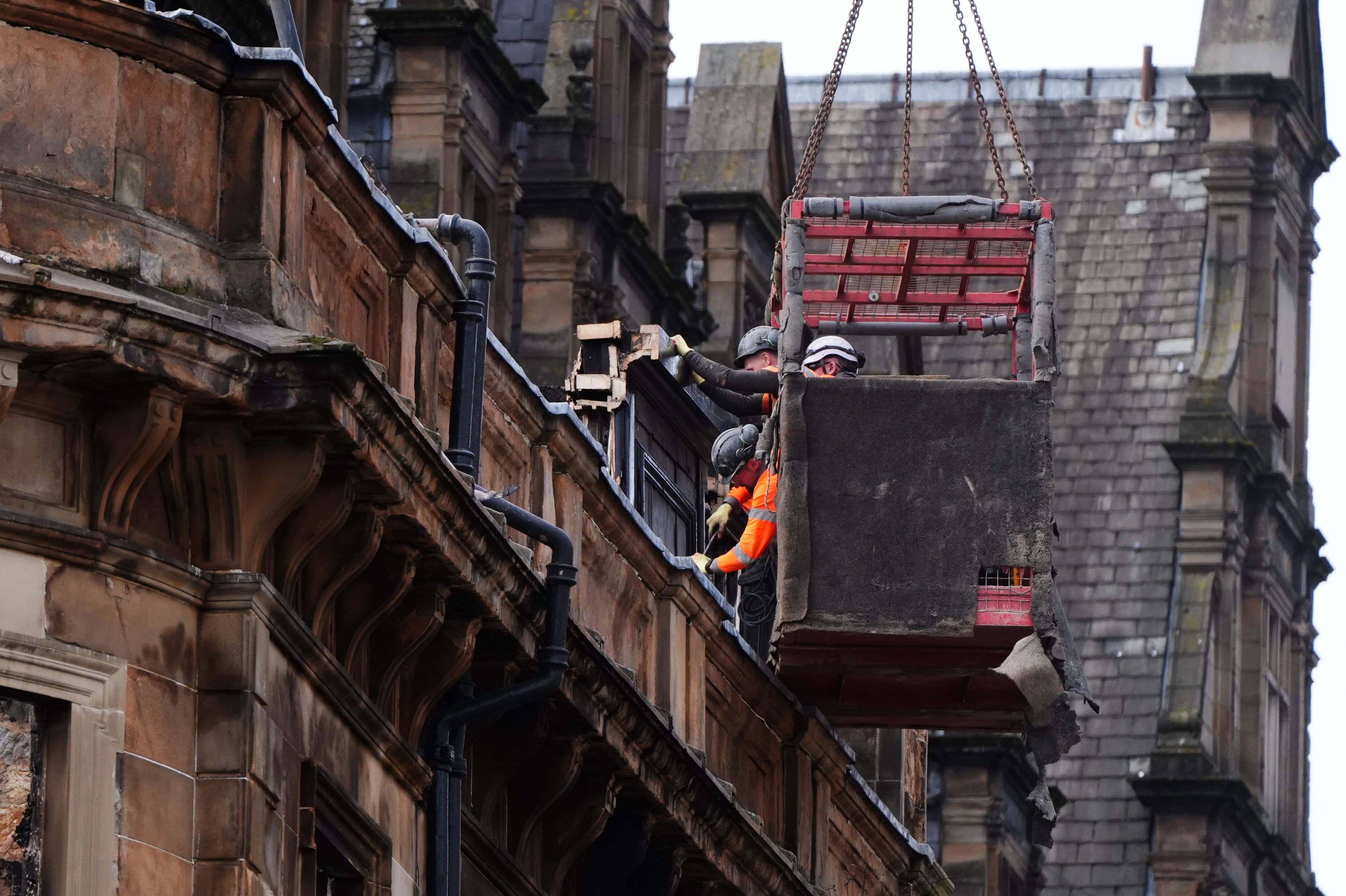 Demolition work was carried out following the blaze (Andrew Milligan/PA) (PA Wire)