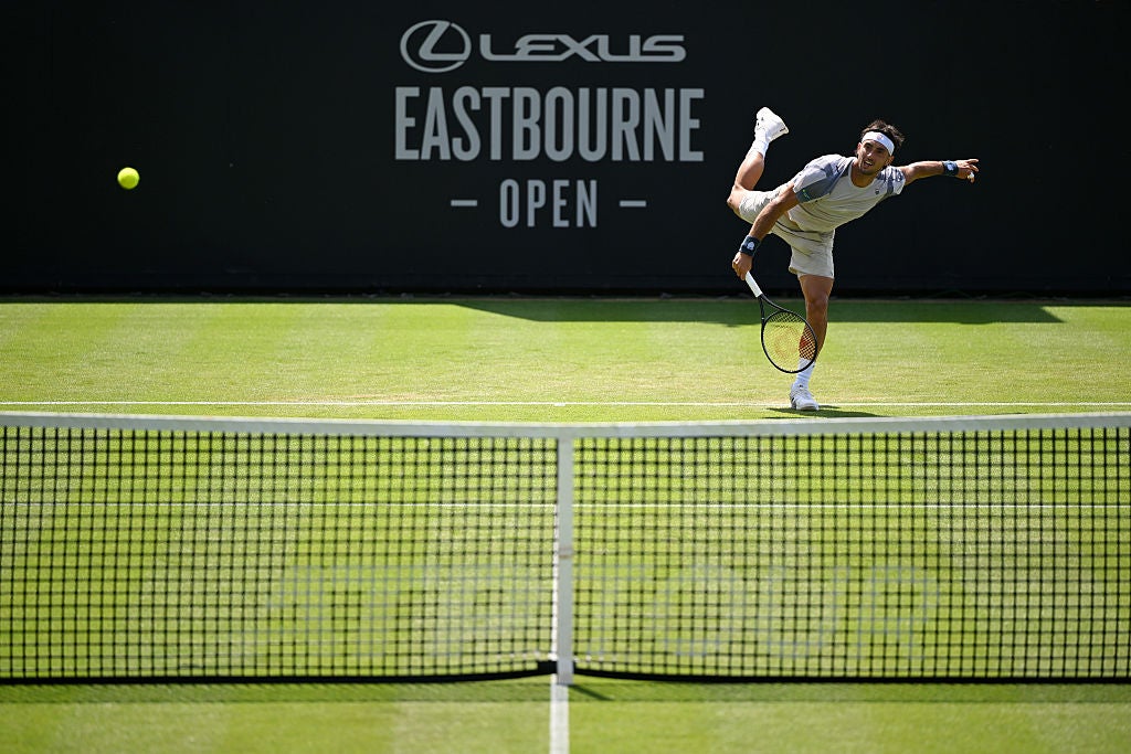 The fastest serve so far at this year’s Wimbledon tennis championships was struck by the Argentinian Thiago Agustín Tirante on the opening day