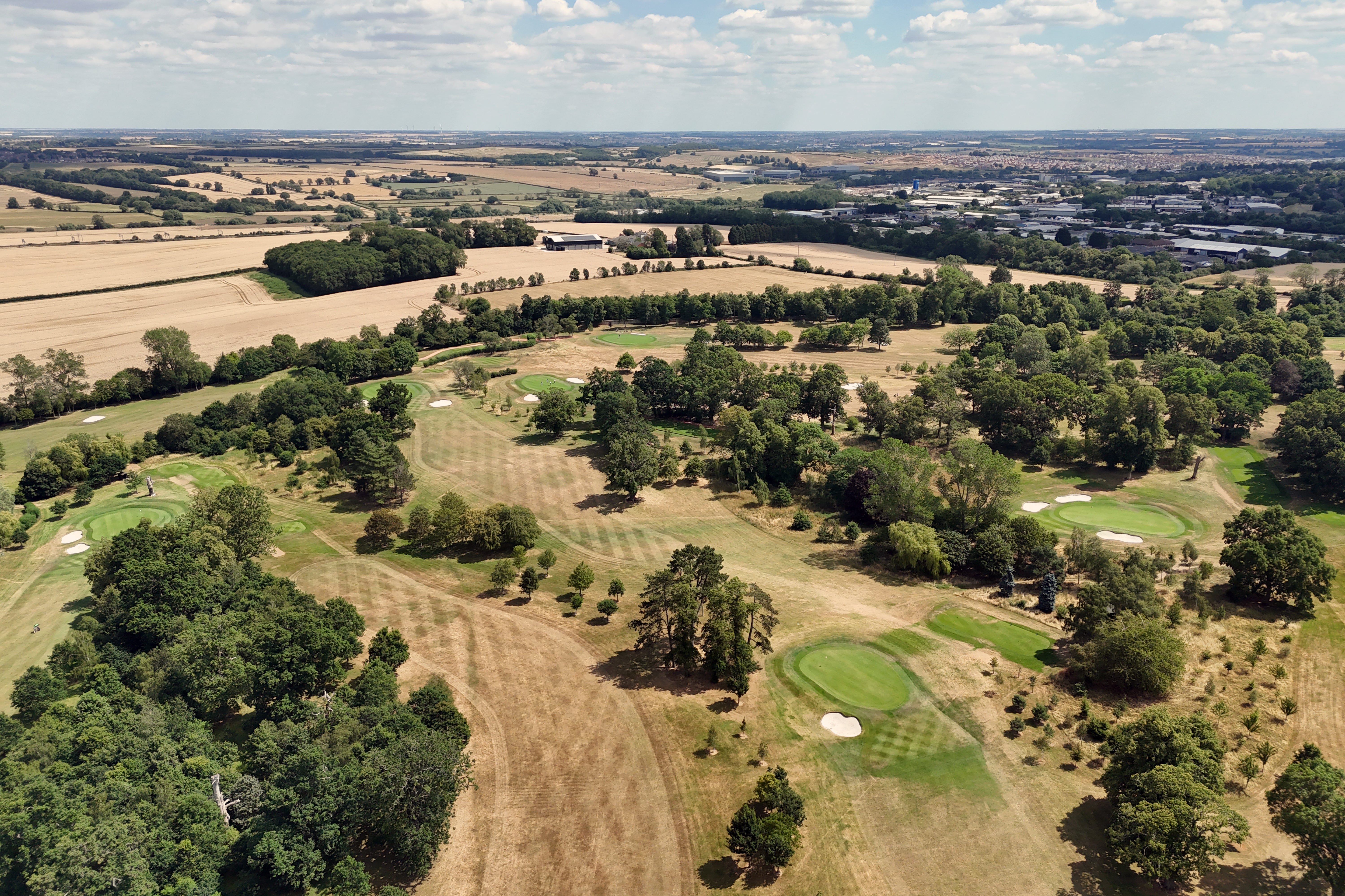 Parched fairways at Wellingborough Golf Club in Northamptonshire (PA)