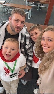 Lauren Lewington pictured with her sons Jacob and Theo and husband Aaron
