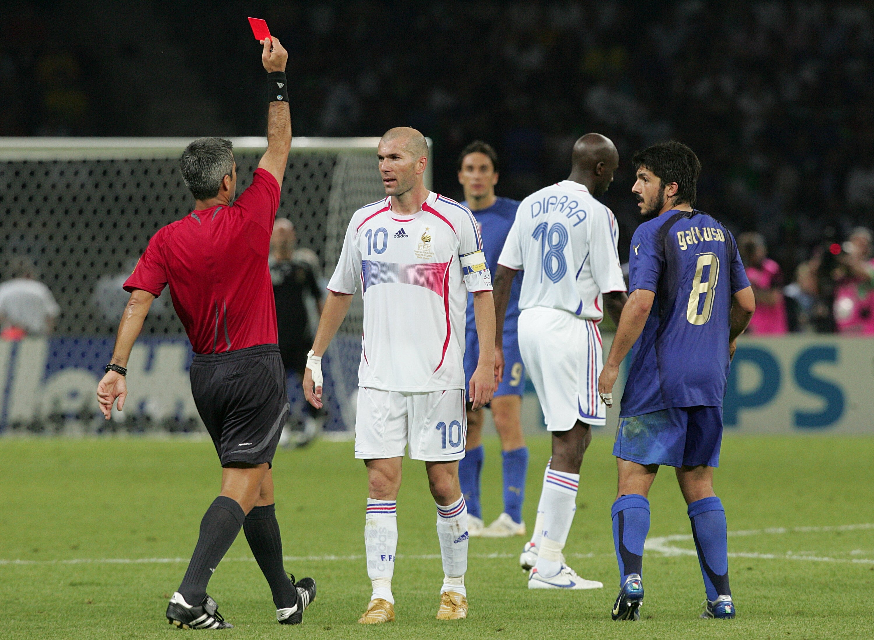 Zinedine Zidane was sent off as Italy beat France in the 2006 World Cup final (Martin Rickett/PA)