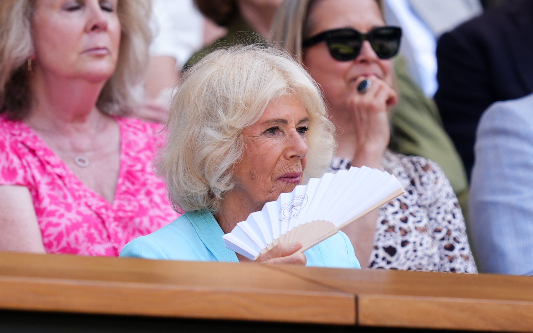 Queen Camilla joined by actor who played her husband in Wimbledon Royal Box as she watches Arthur Fery