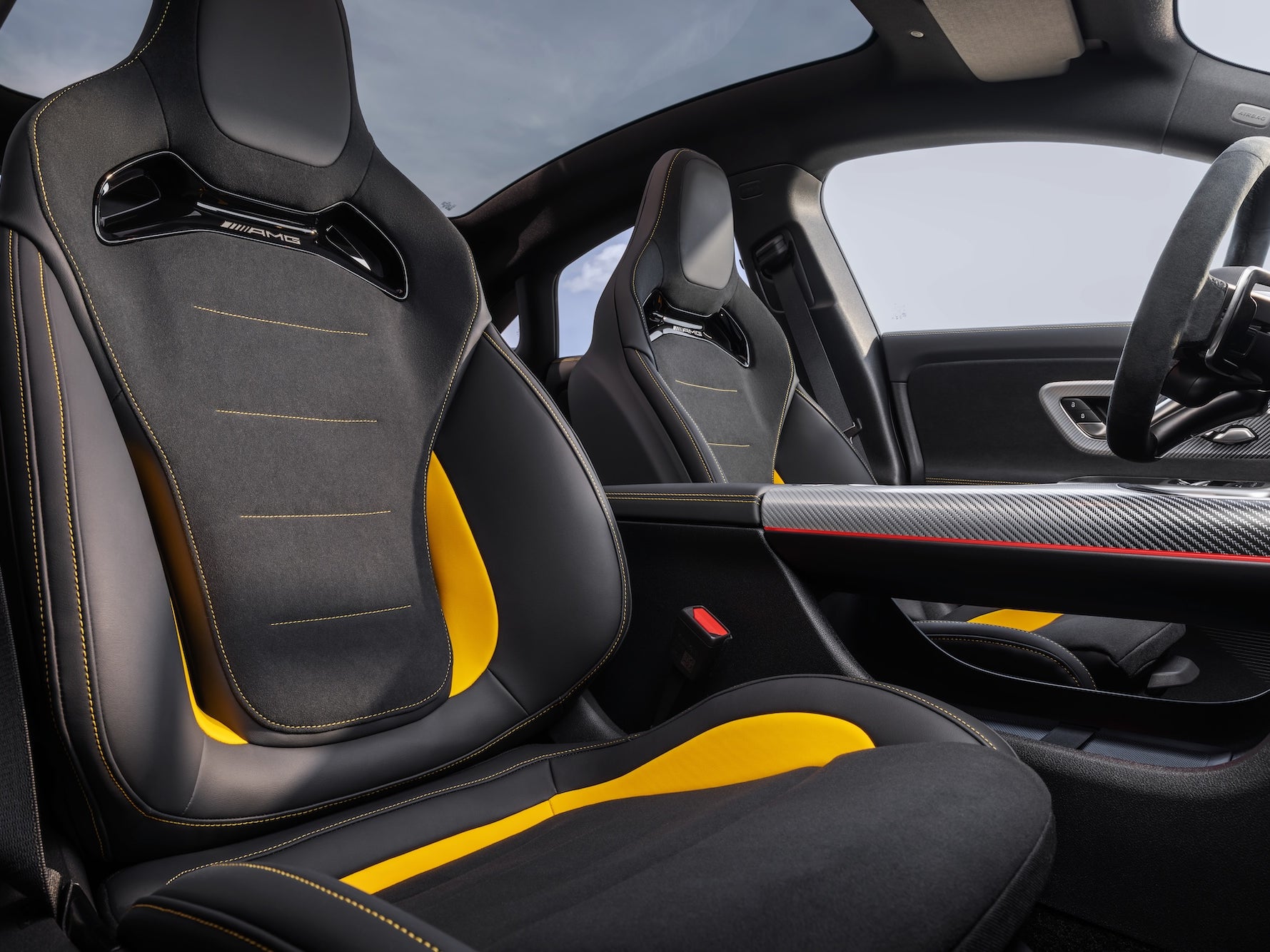 The Mercedes-AMG CLA 45 is strictly a four-seater with two bucket seats in the front and the back (Mercedes-AMG)