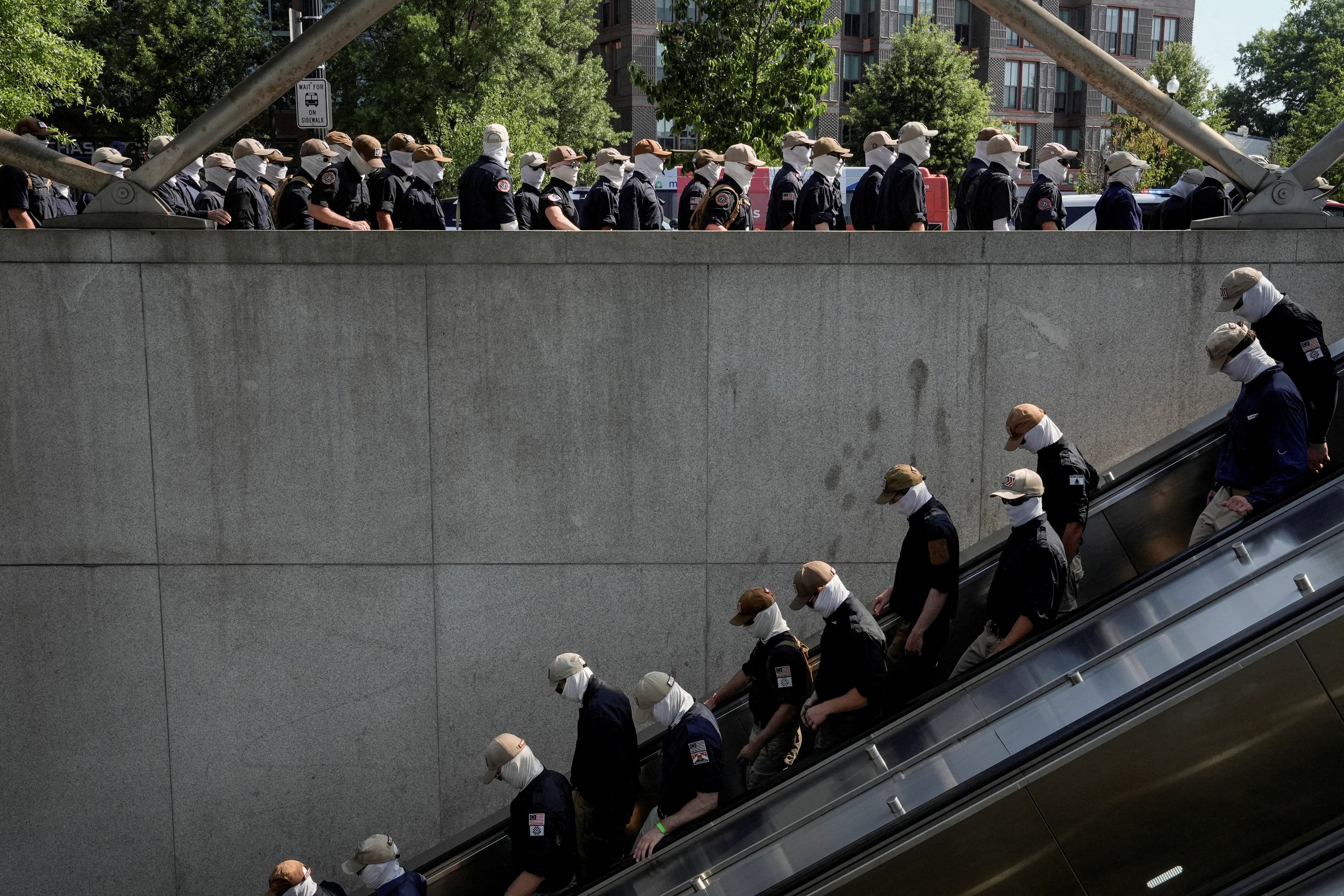 Hundreds of members of the white nationalist group demonstrated across Washington for the Fourth of July