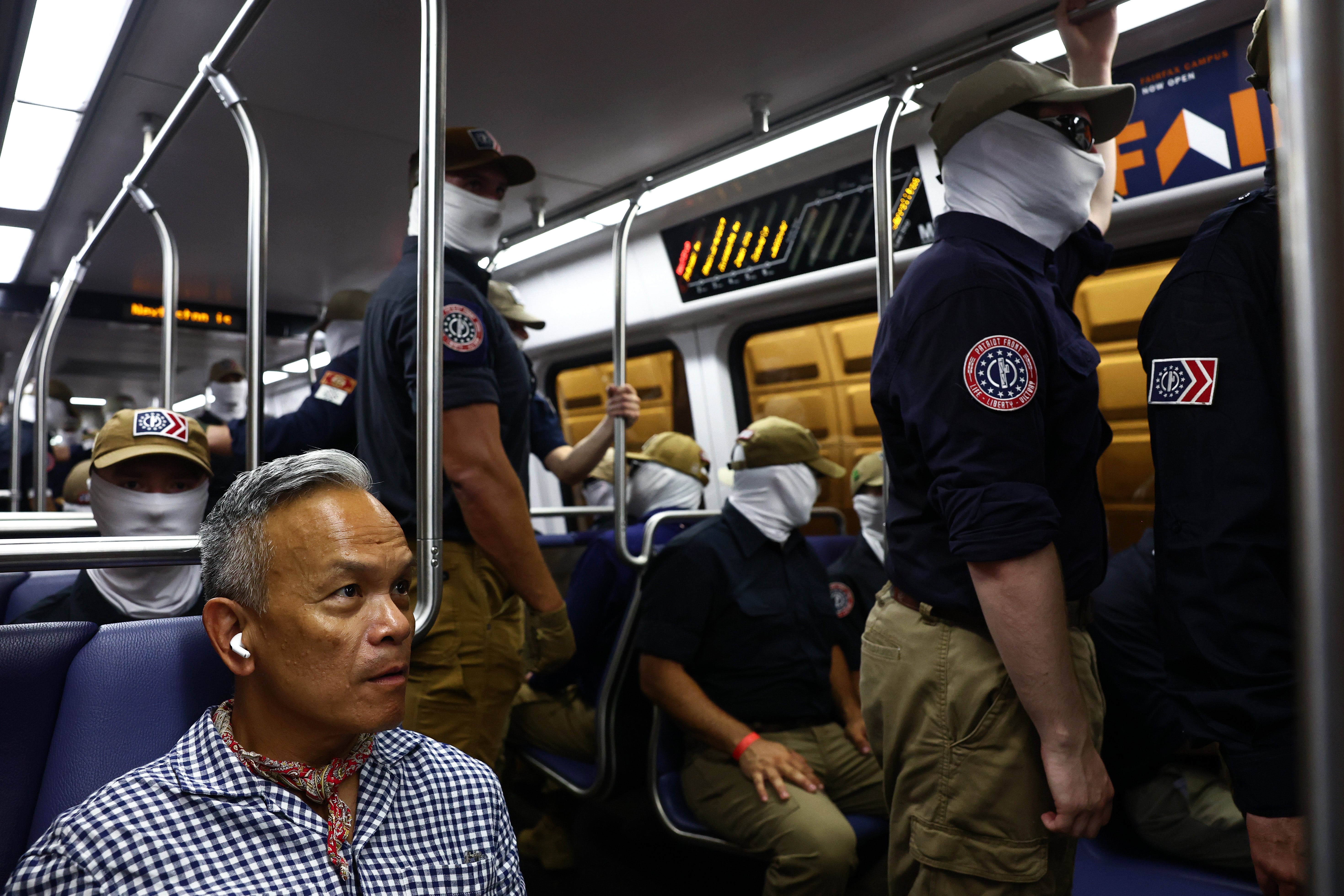 Roswell Encina, a Filipino-American immigrant who was pictured sharing a Metro train with the masked extremists, said the moment prompted him to think about ‘the promise of America and the work still required to protect it’
