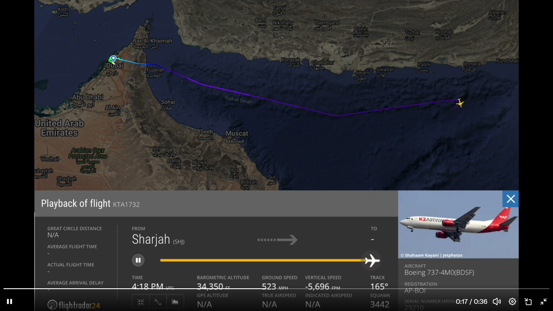 Flight path of Boeing 737 before it went missing