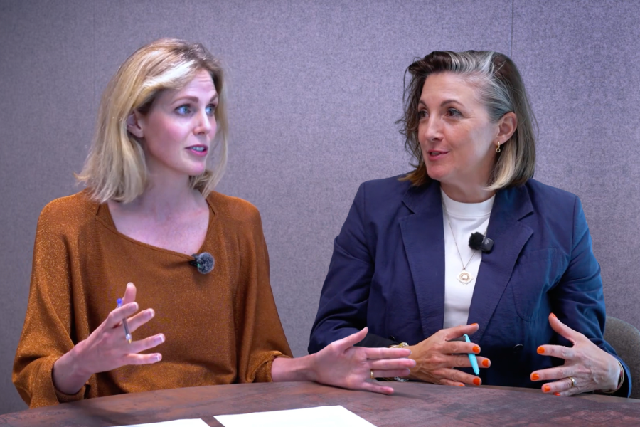 Cleo Watson and Helen MacNamara discussing Nigel Farage's resignation on an emergency episode of In The Room (The Independent)