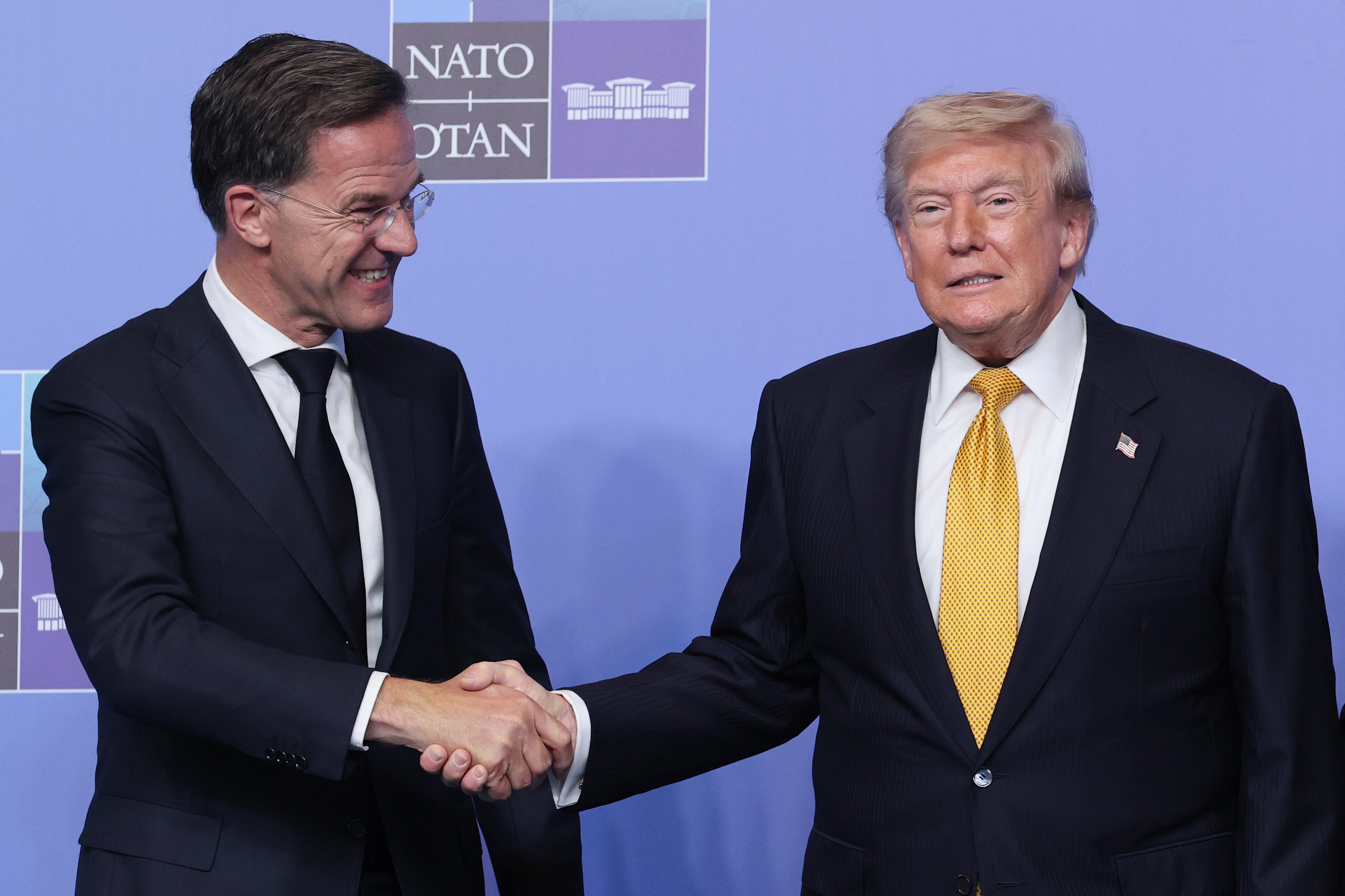 Trump was NATO Secretary-General Mark Rutte at this week’s summit in Turkey, at which the latter expressed broad support for the U.S.’s latest bombing campaign in the Persian Gulf (Getty)