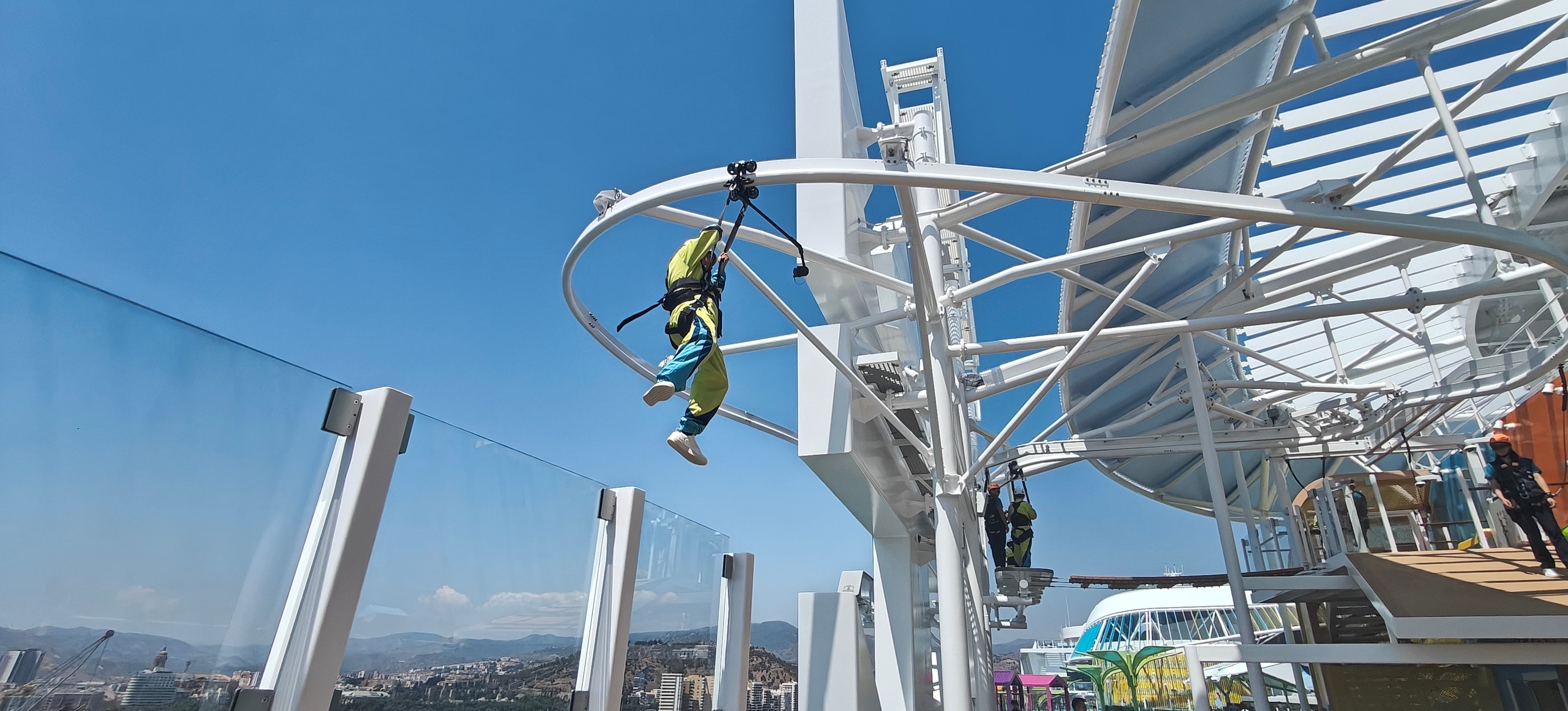 The Crown's Edge lets guests hang off the side of the ship and land back on deck