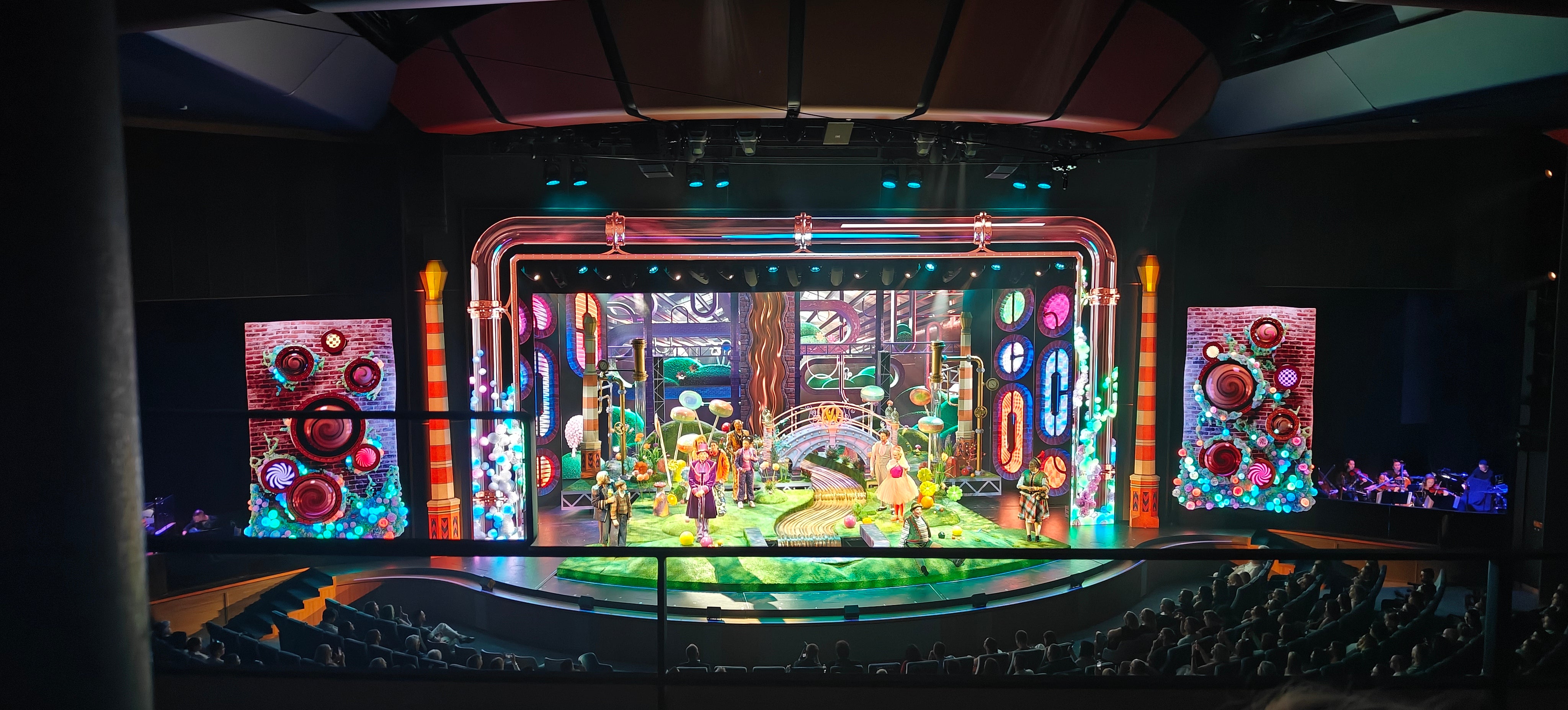 The colourful set of Charlie and the Chocolate Factory aboard Legend of the Seas