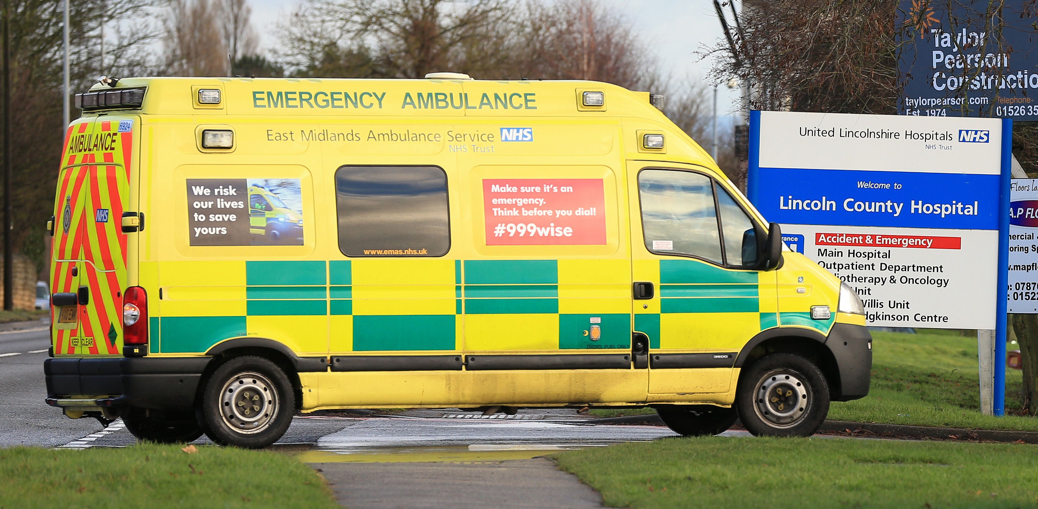 An ambulance arriving at Lincoln County Hospital
