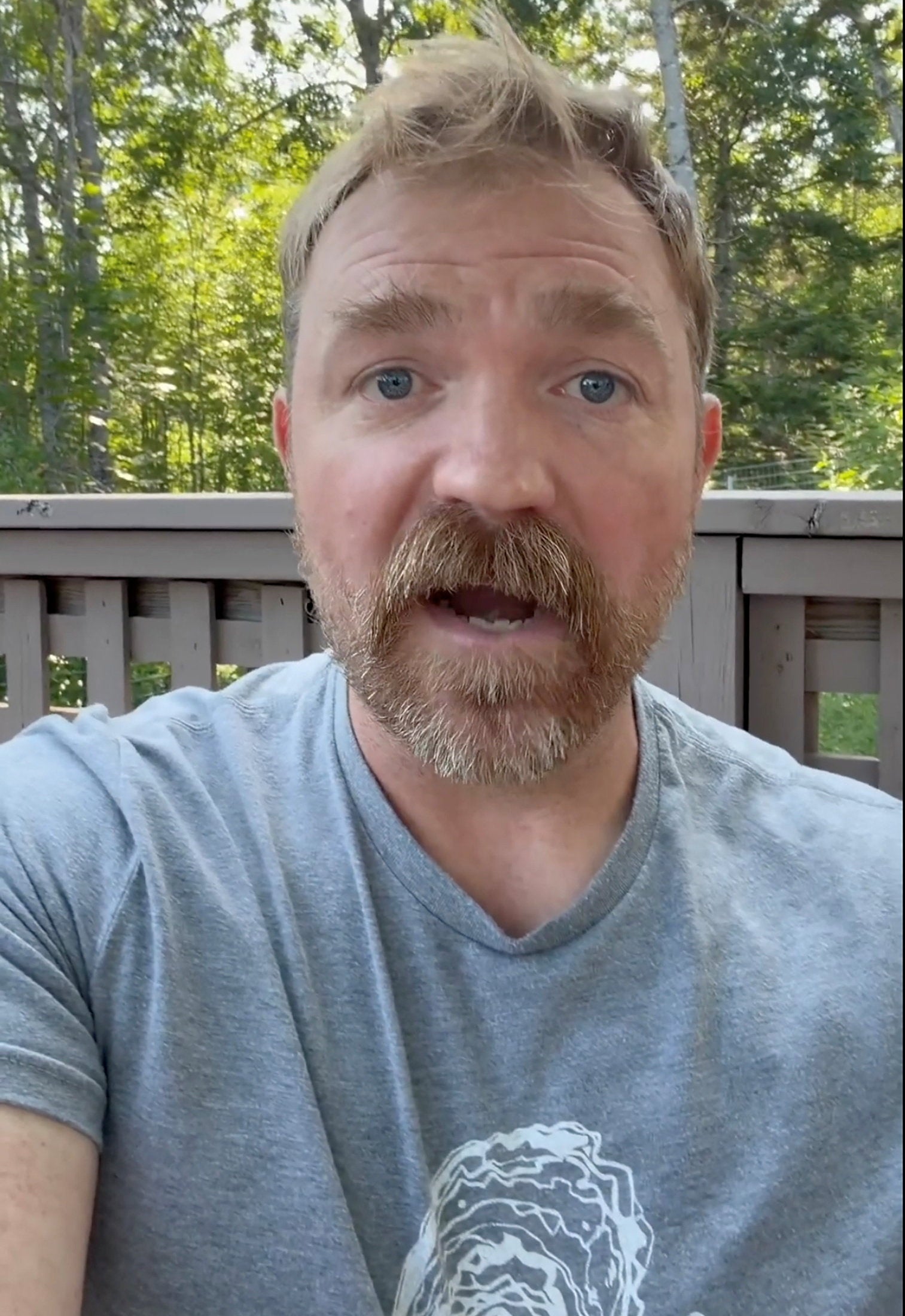 Graham Platner of Maine announces that he is suspending campaign operations in a still image from video posted on social media, July 8 (Reuters)