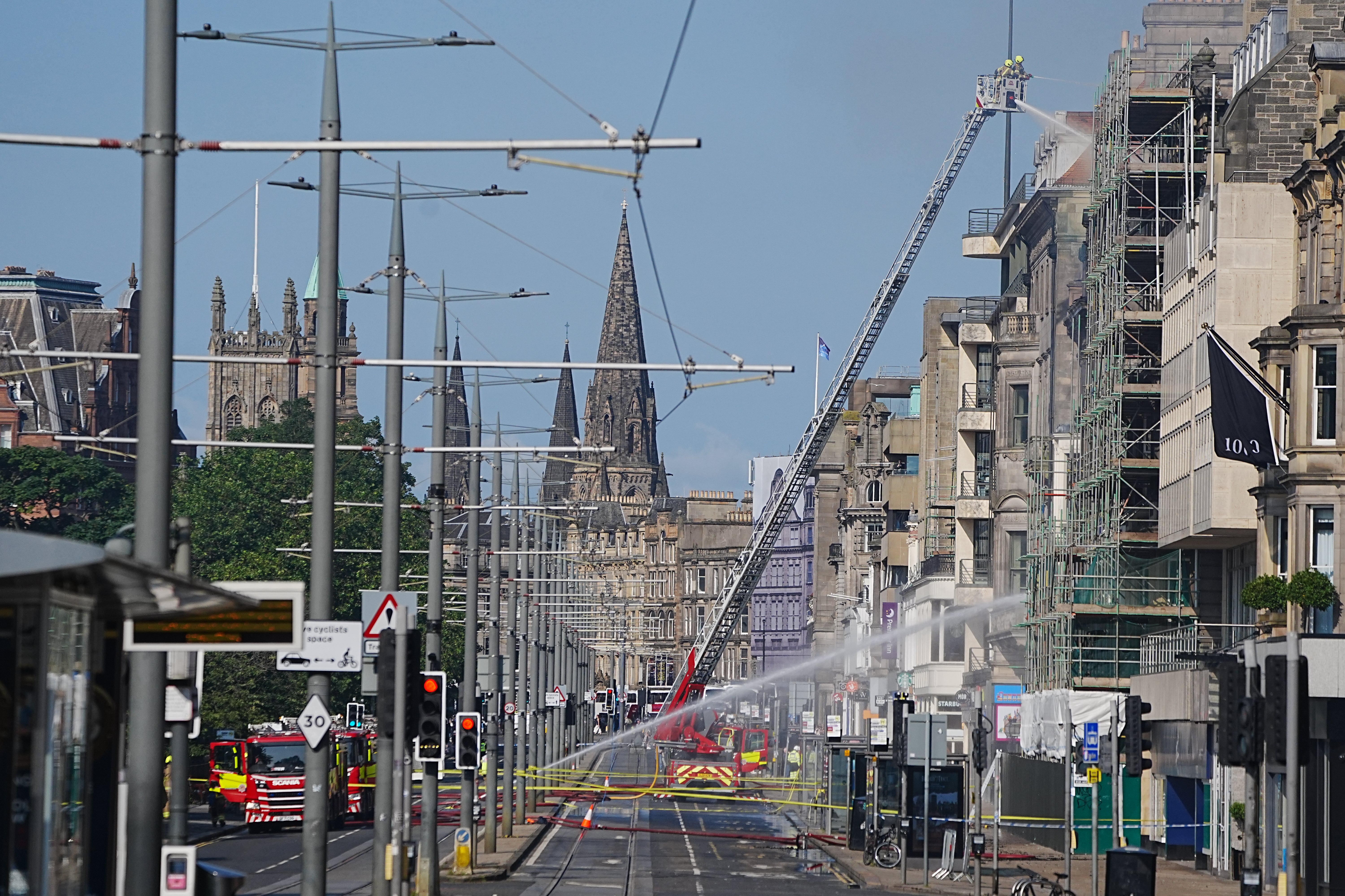 Fire crews to remain on Princes Street for some time after building ...