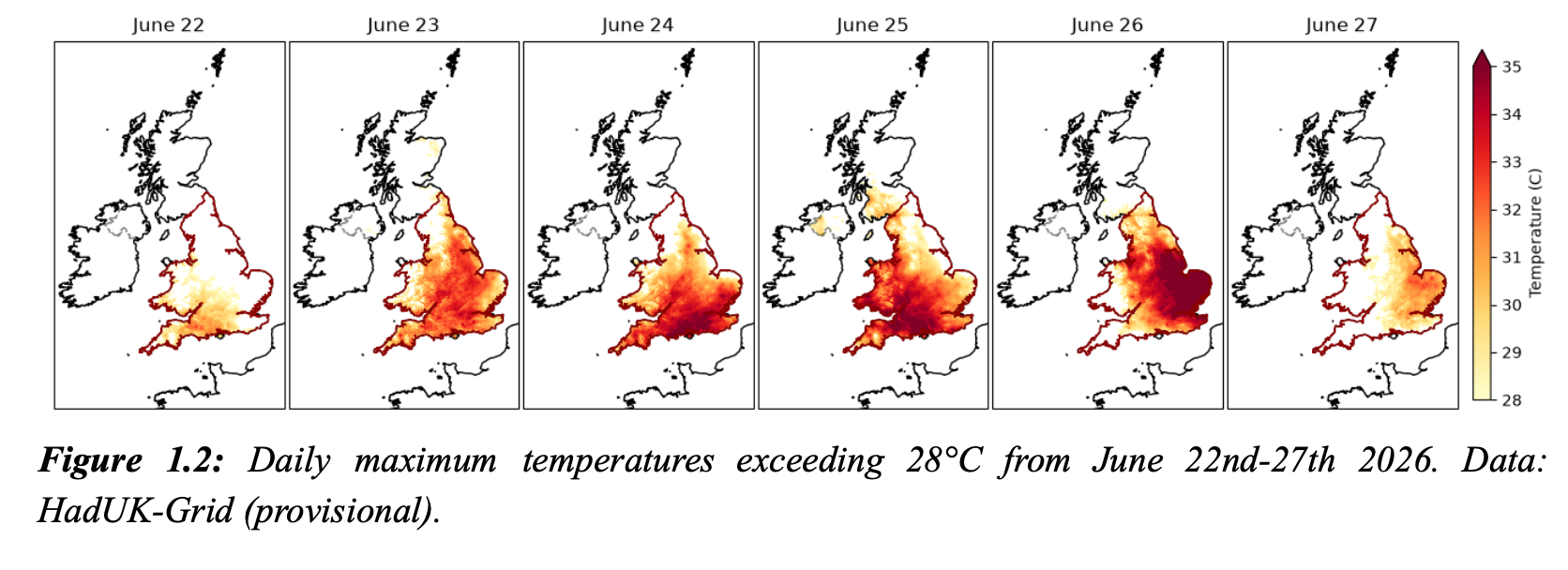 Where the heatwave hit 35C in England and Wales in June