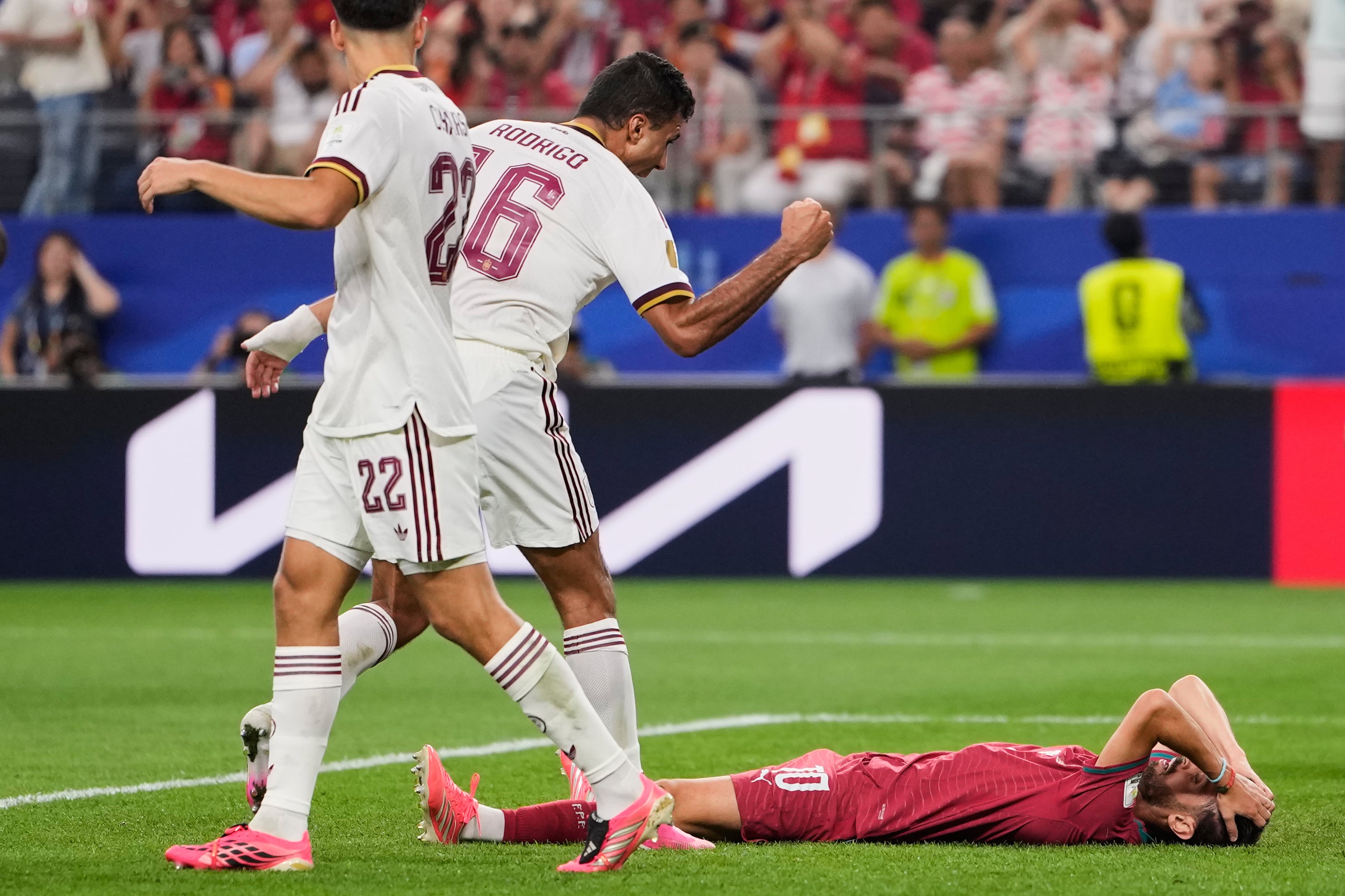 Rodri celebrates in Bernardo Silva's face, an action he later apologised for (AP)