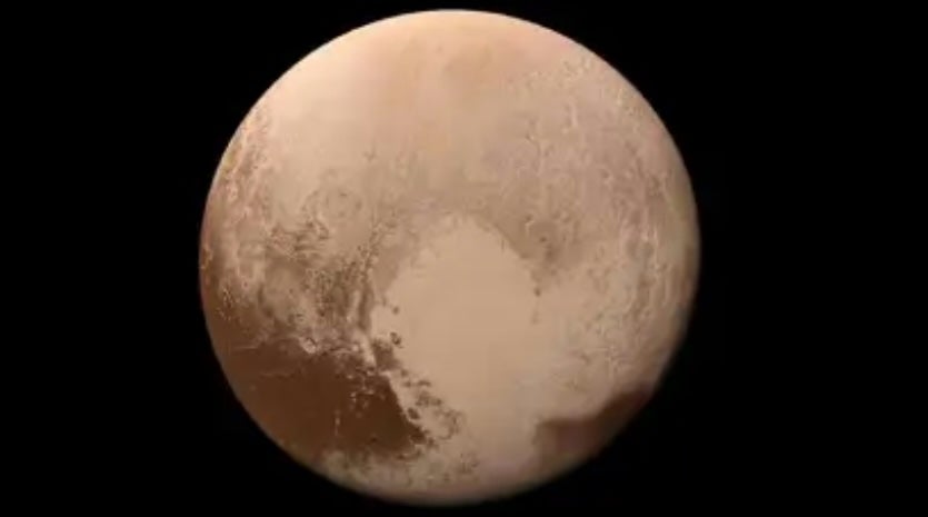 This image of Pluto was taken by NASA's New Horizons spacecraft as it flew through the Pluto system in July 2015. It was the first spacecraft to explore Pluto up close