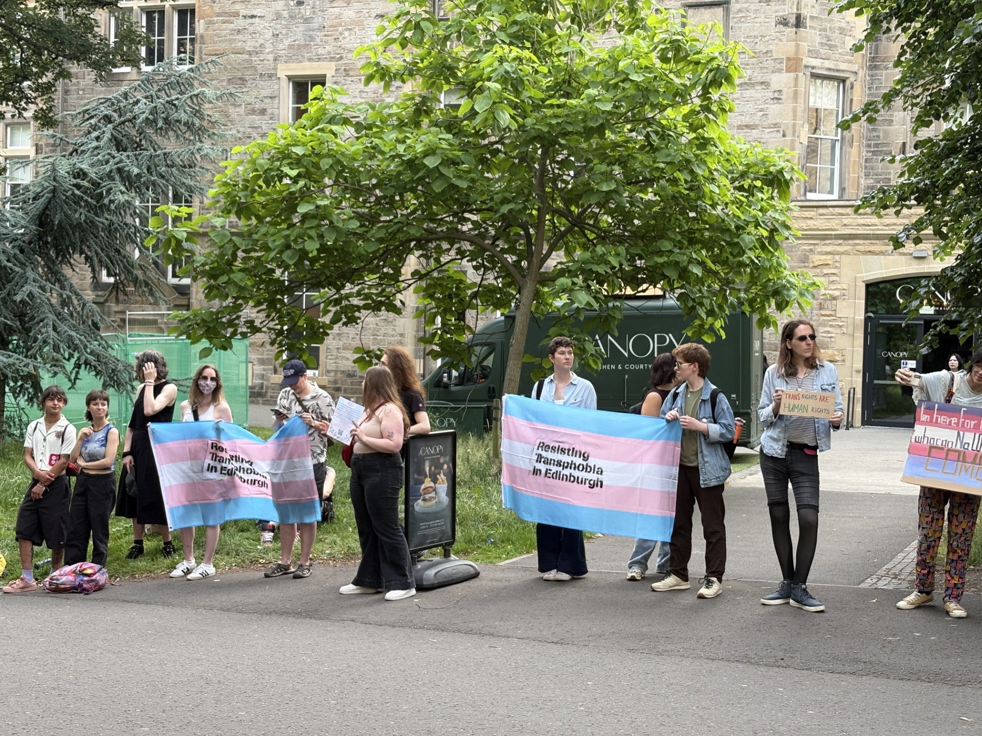 People take part in the Resisting Transphobia event in Edinburgh (Danyel VanReenen/PA) (PA Wire)