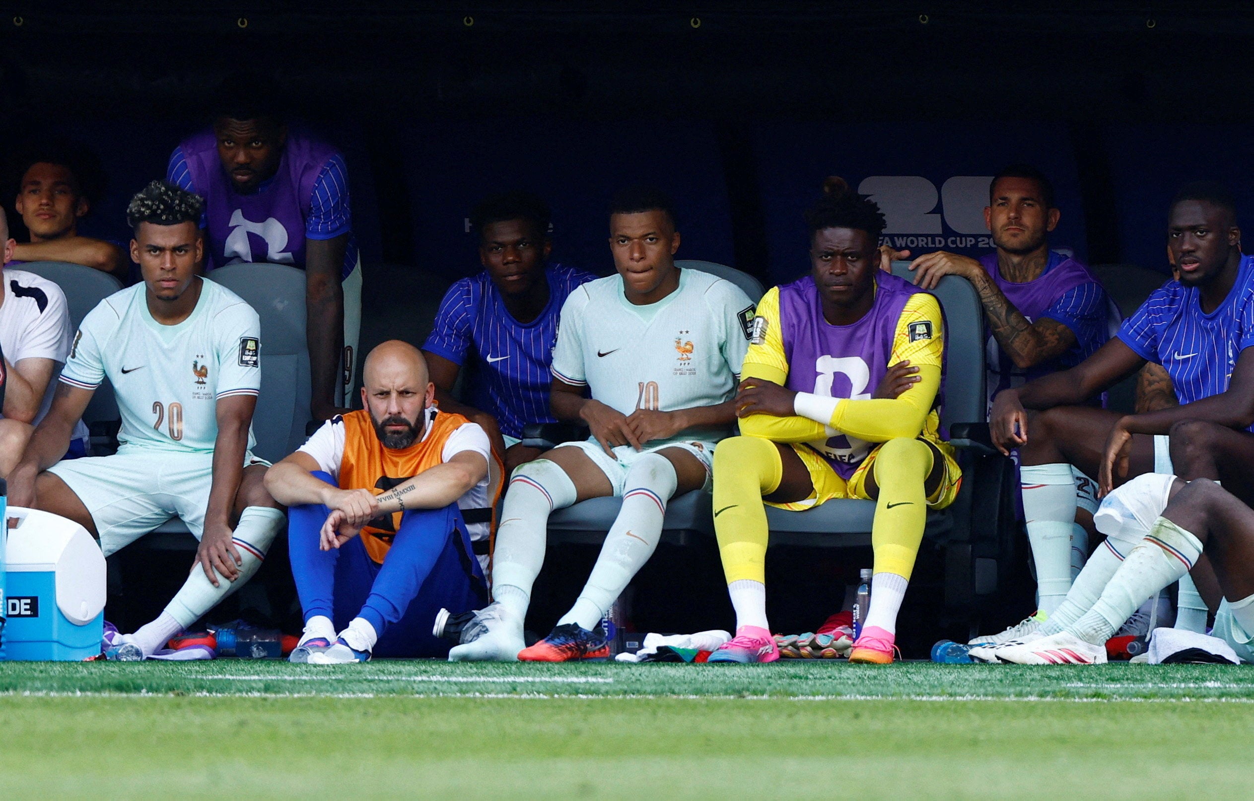 Kylian Mbappe was subbed off and spotted with an ice pack on his ankle to cause some concern