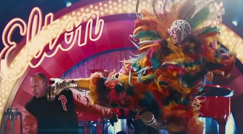 A clip from Kingsman featuring Elton John