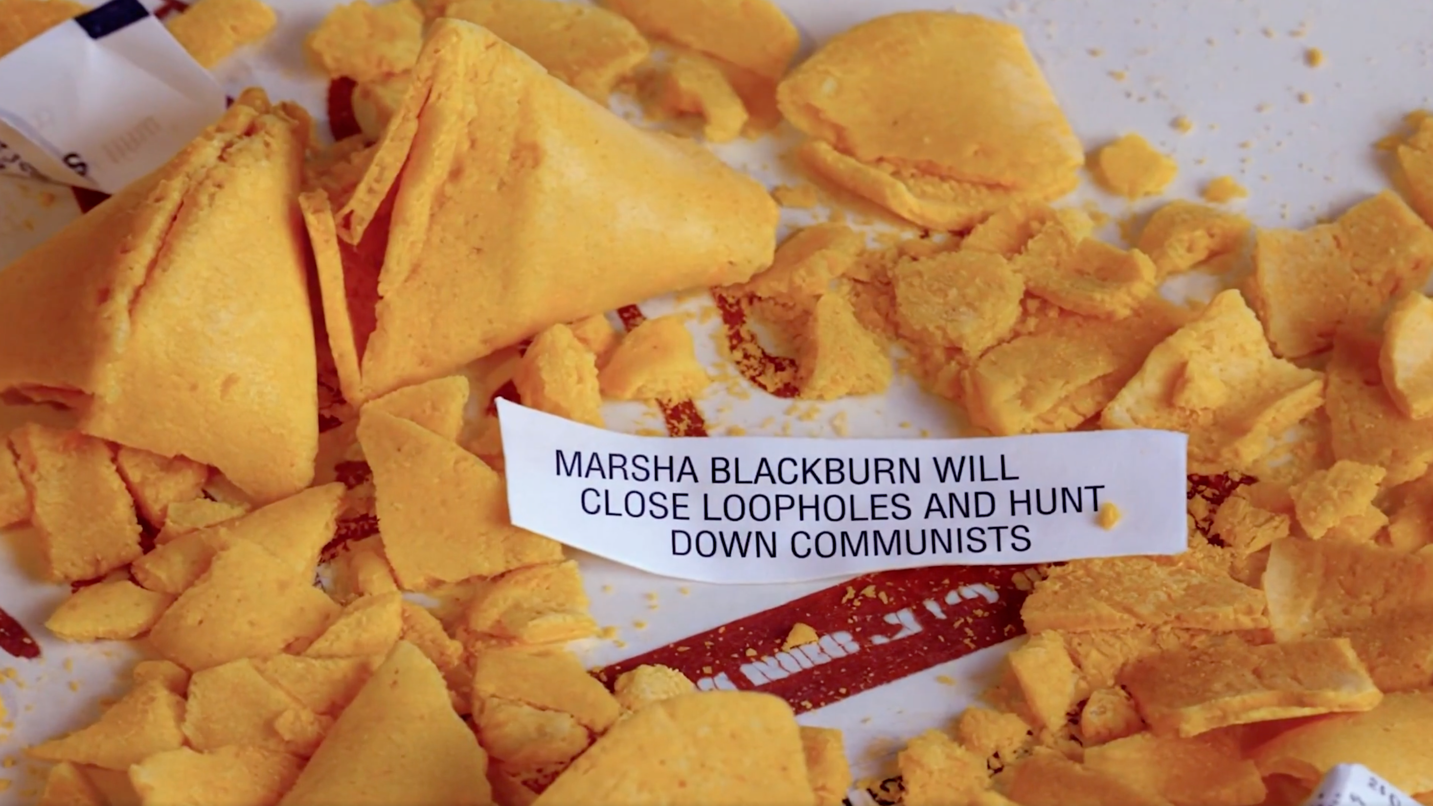 The cookies turn out to bear Blackburn’s hard-line campaign messages (Marsha Blackburn/Vote Marsha)