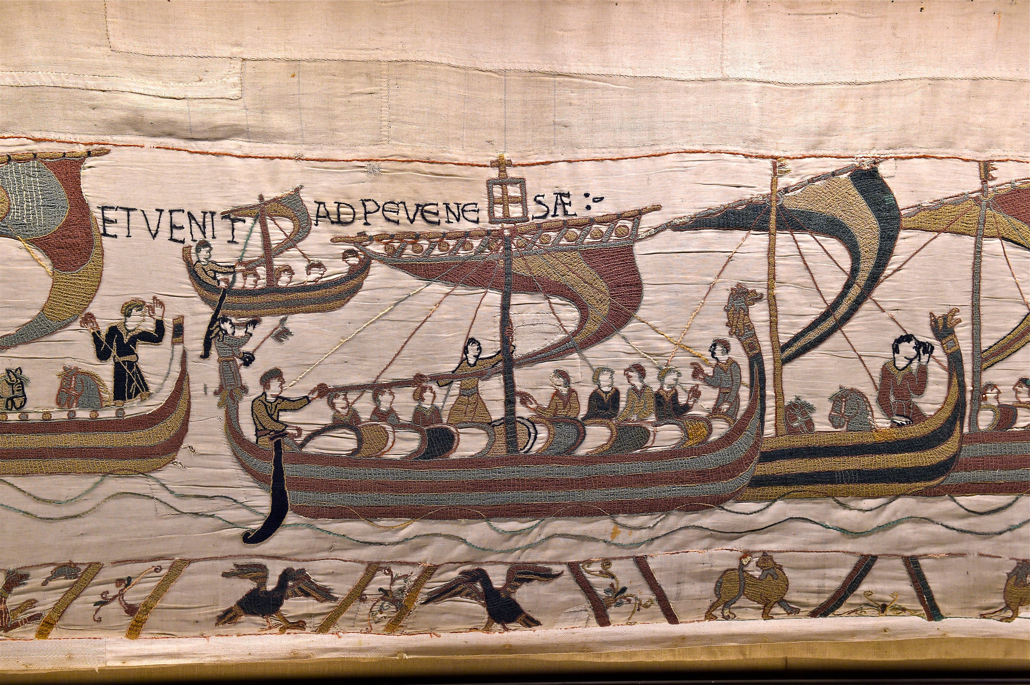 A section of The Bayeux Tapestry, which has arrived in the UK from France (Bayeux Museum/PA) (PA Media)