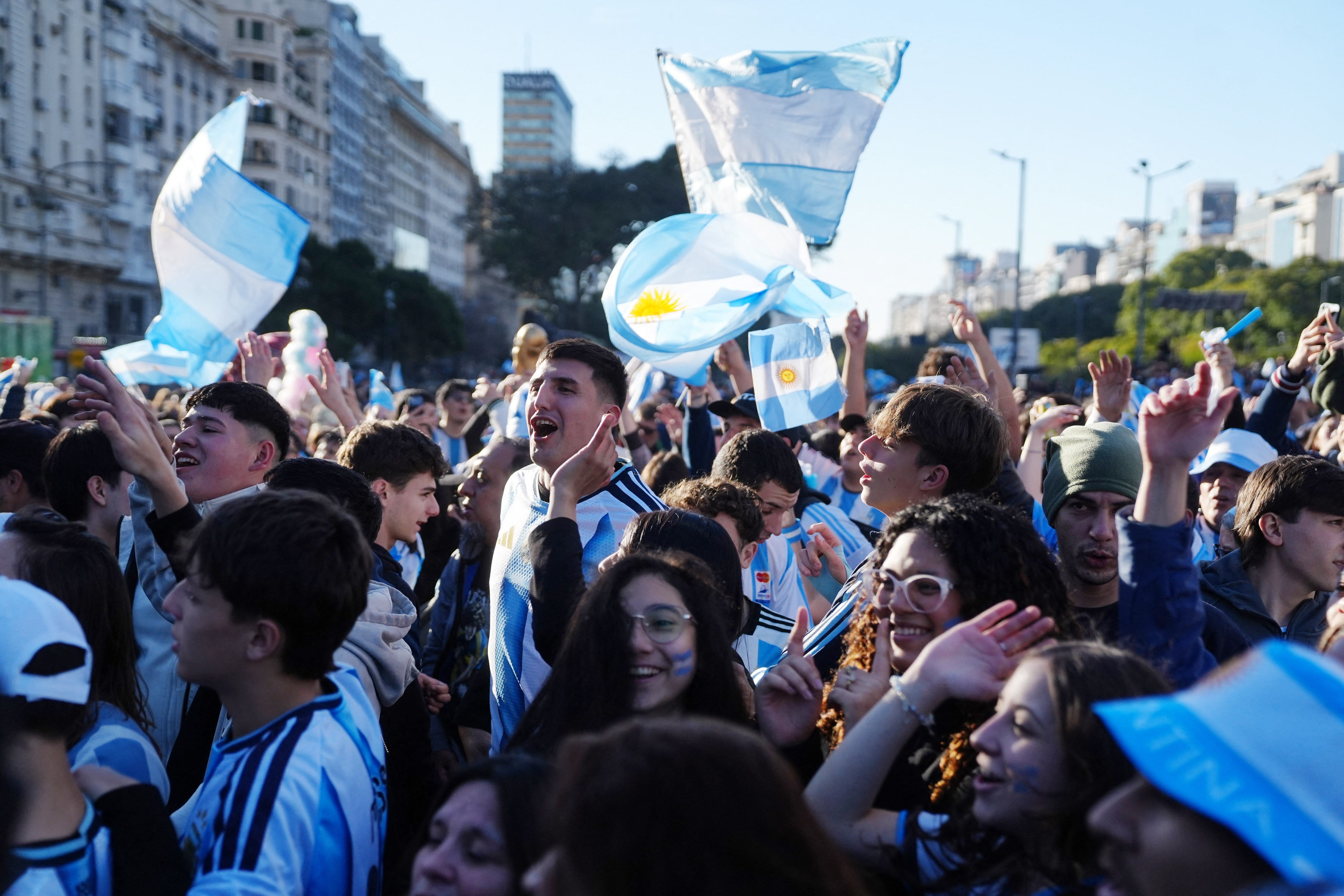 The Argentina fans have been chanting about Messi, Maradona and the Falkland Islands