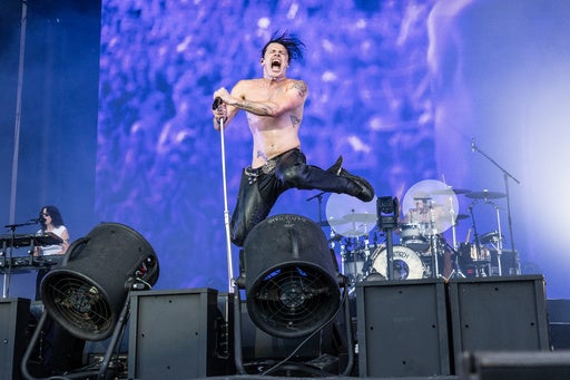 Yungblud performs at Bonnaroo 2026 on 12 June (AP)