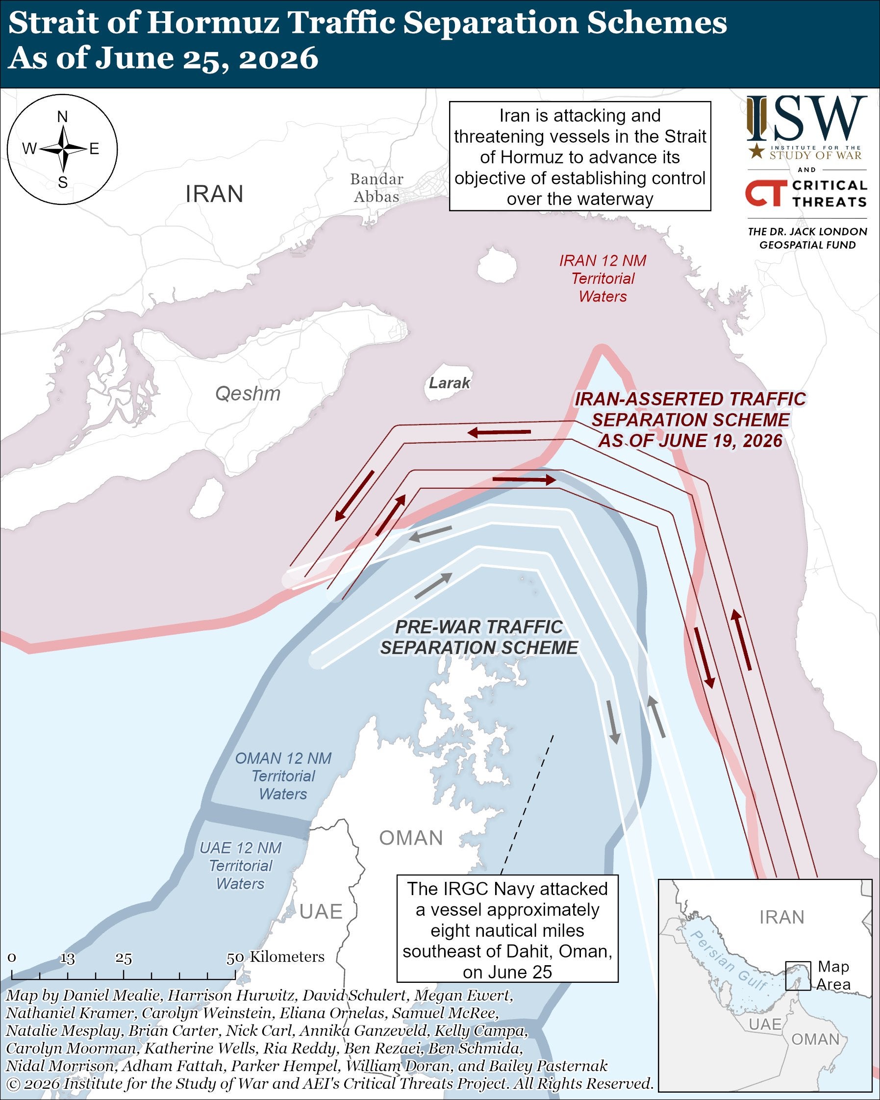 A map released by the Institute for the Study of War shows the changes in shipping lanes