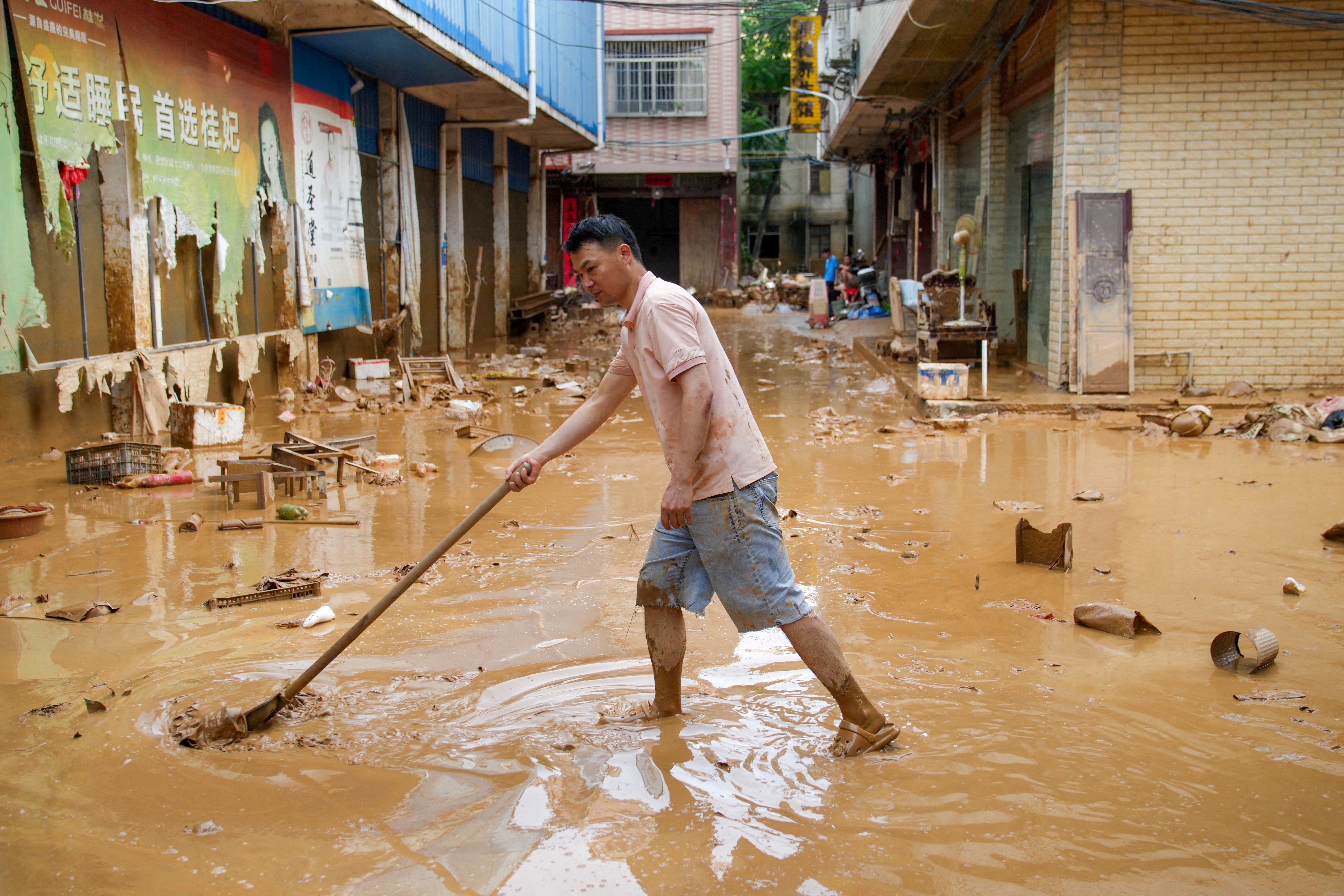 Guigang, pictured, was hit hard by flooding