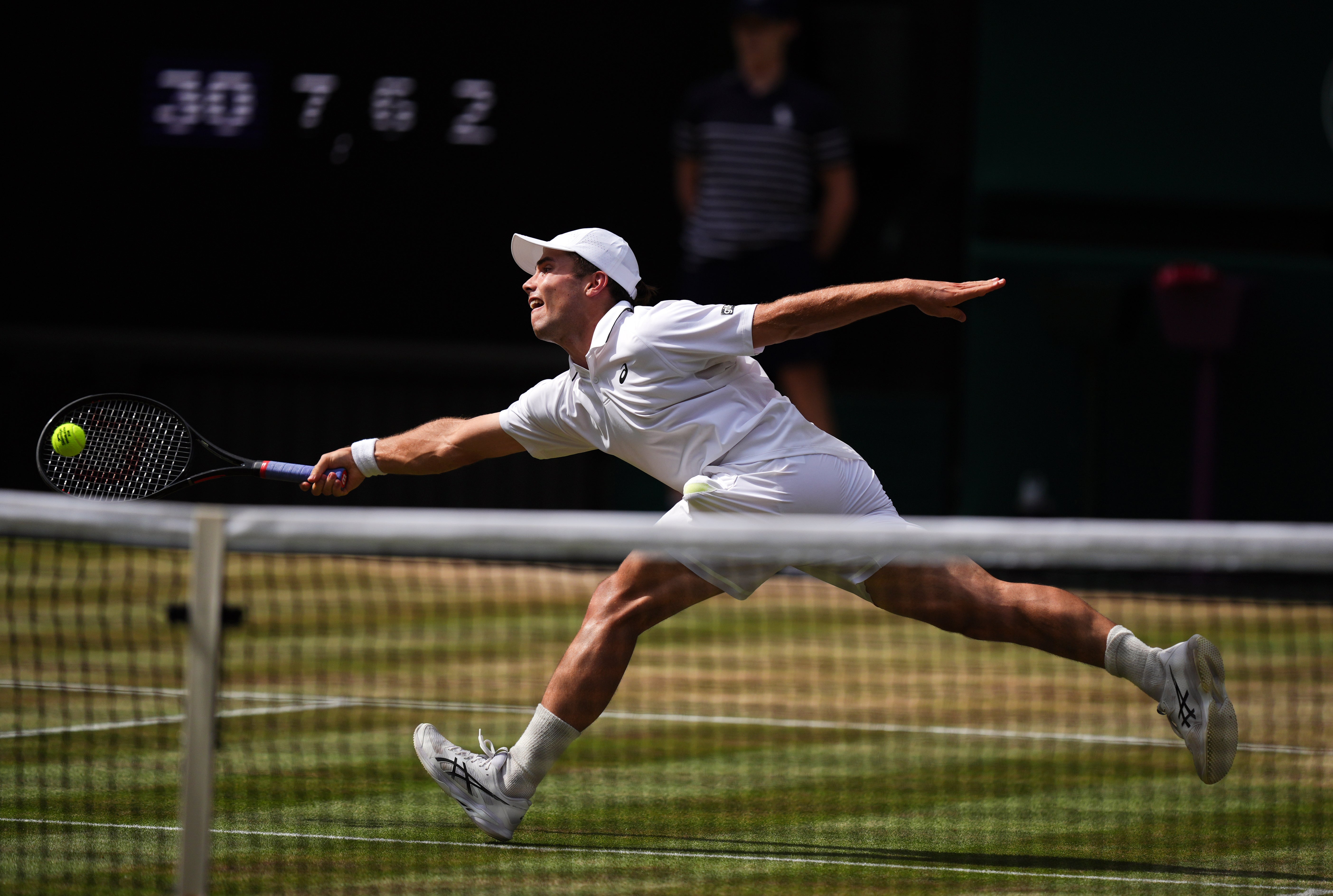 Fery was pushed around the court as Zverev went on the attack