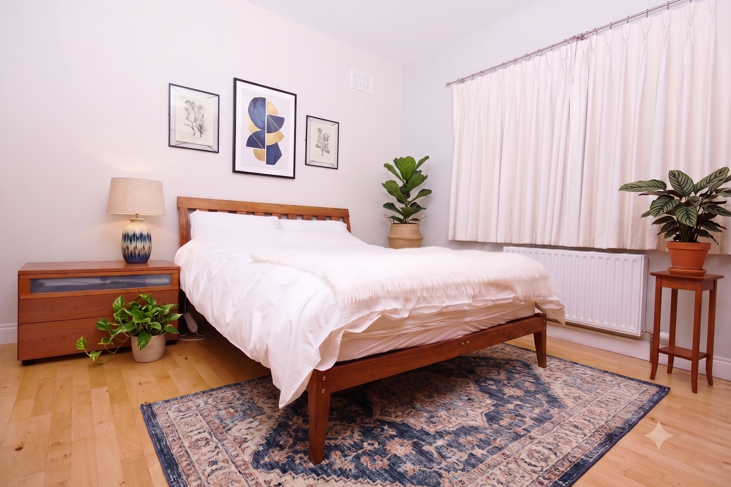 And after: a few prompts are all it takes for an AI tool to jazz up a photo of an existing bedroom (Getty/iStock/Gemini)