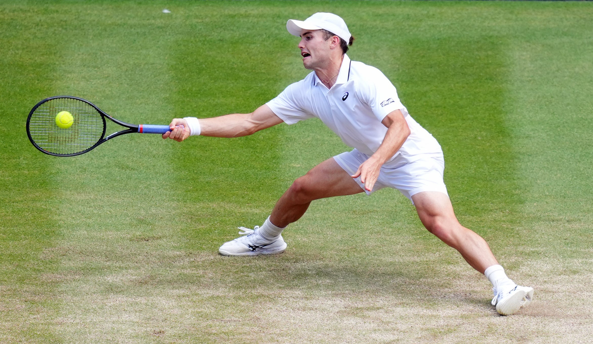 Arthur Fery reaches for a forehand on Centre Court (John Walton/PA) (PA Wire)