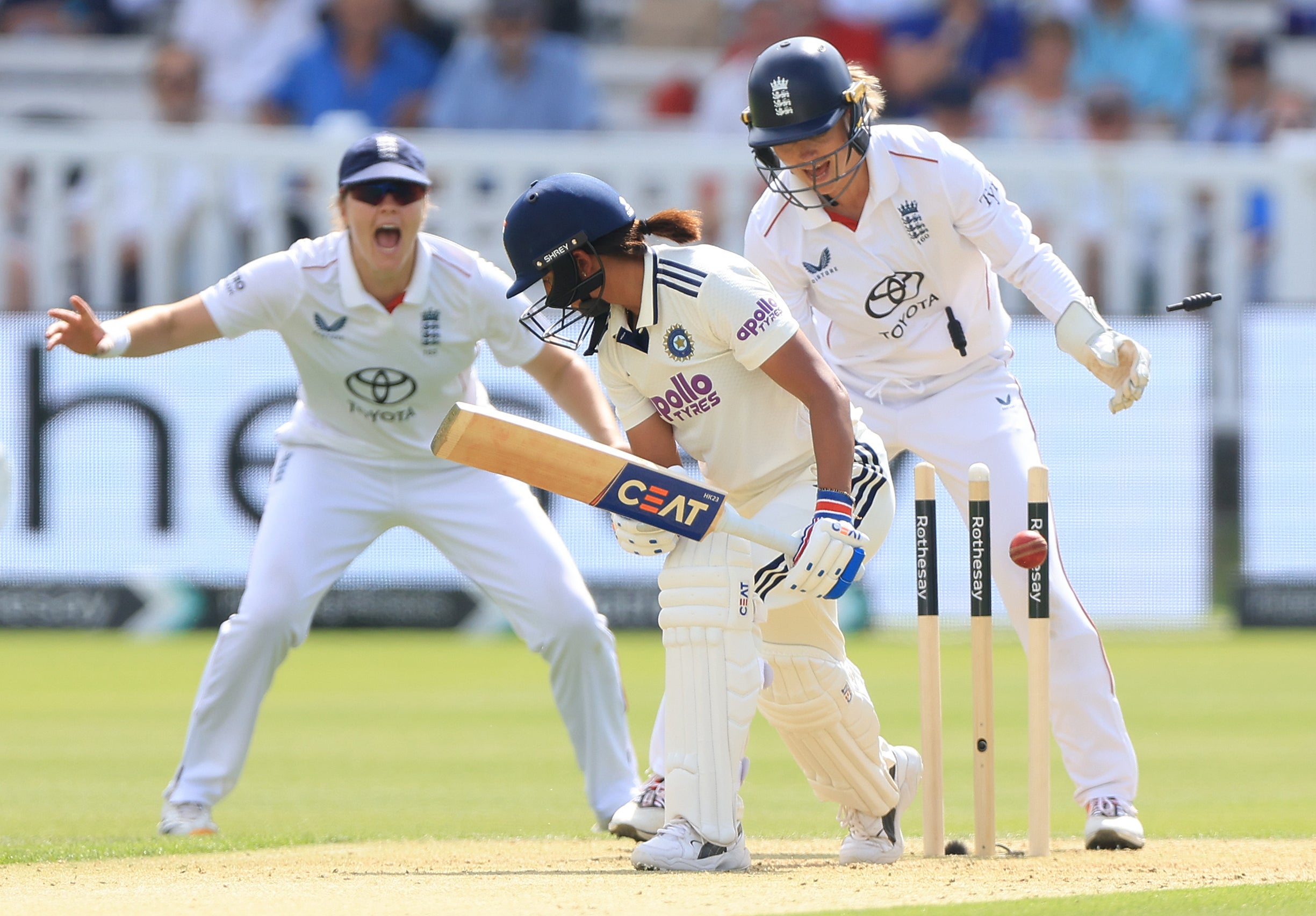 Ecclestone dismissed three Indian batters