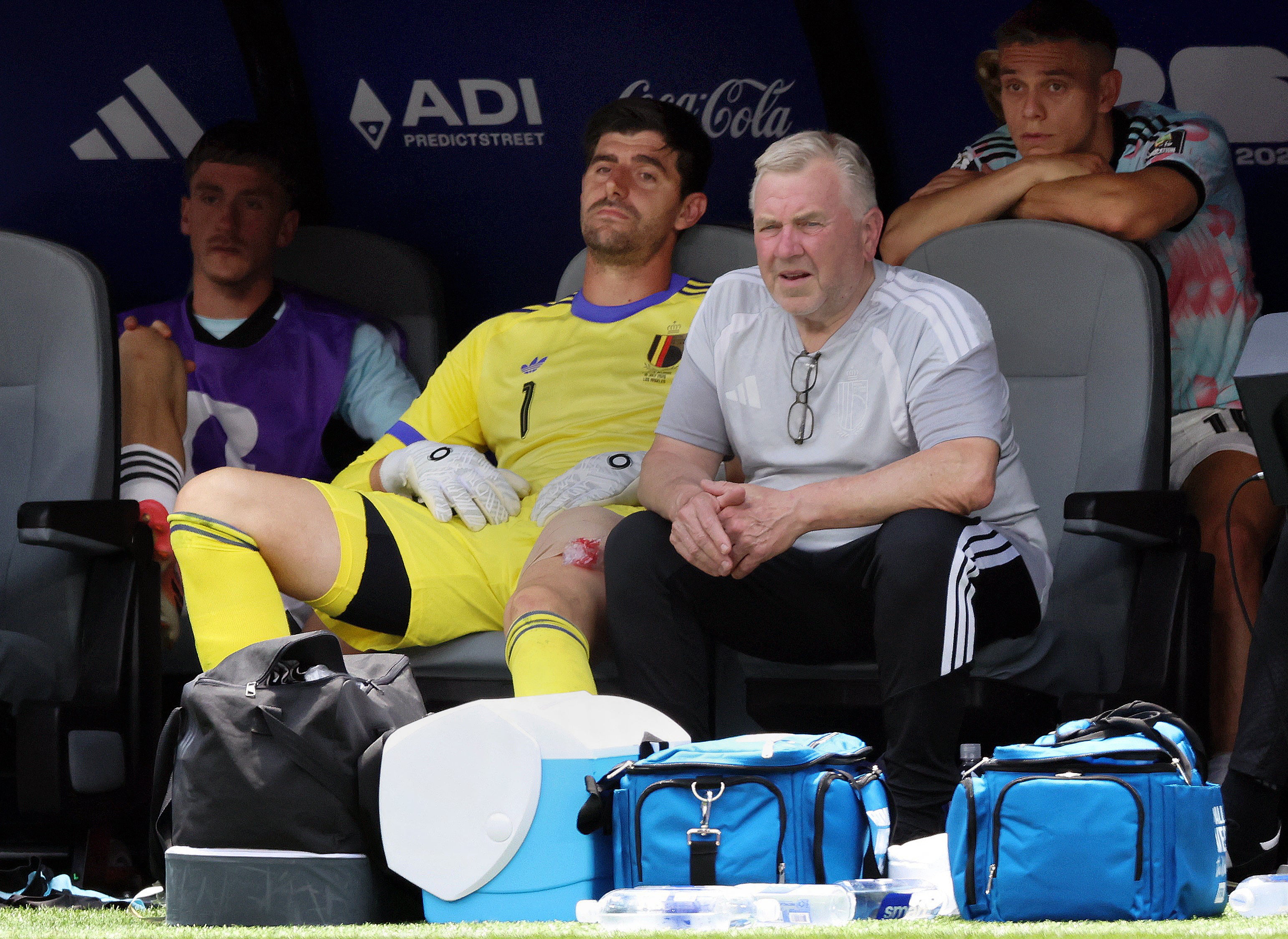 Courtois watched on as Spain nicked a late win