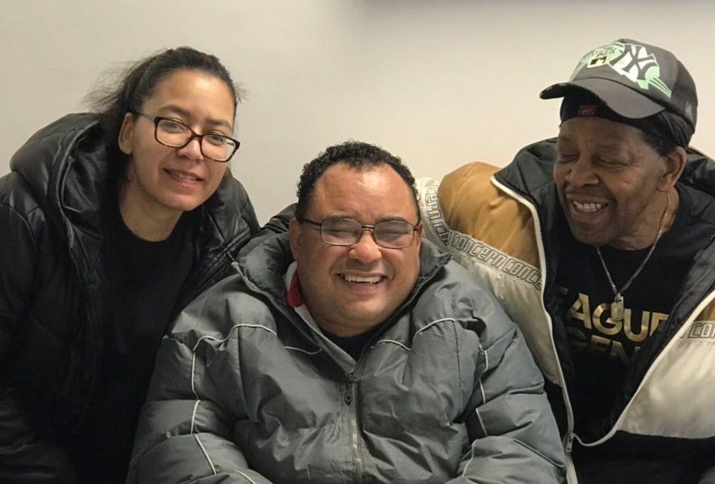 Grant McPherson with his father Leonard and sister Natasha