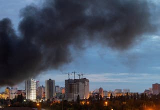 Eleven people were wounded in the capital, Kyiv, by an attack that used ballistic and cruise missiles as well as drones