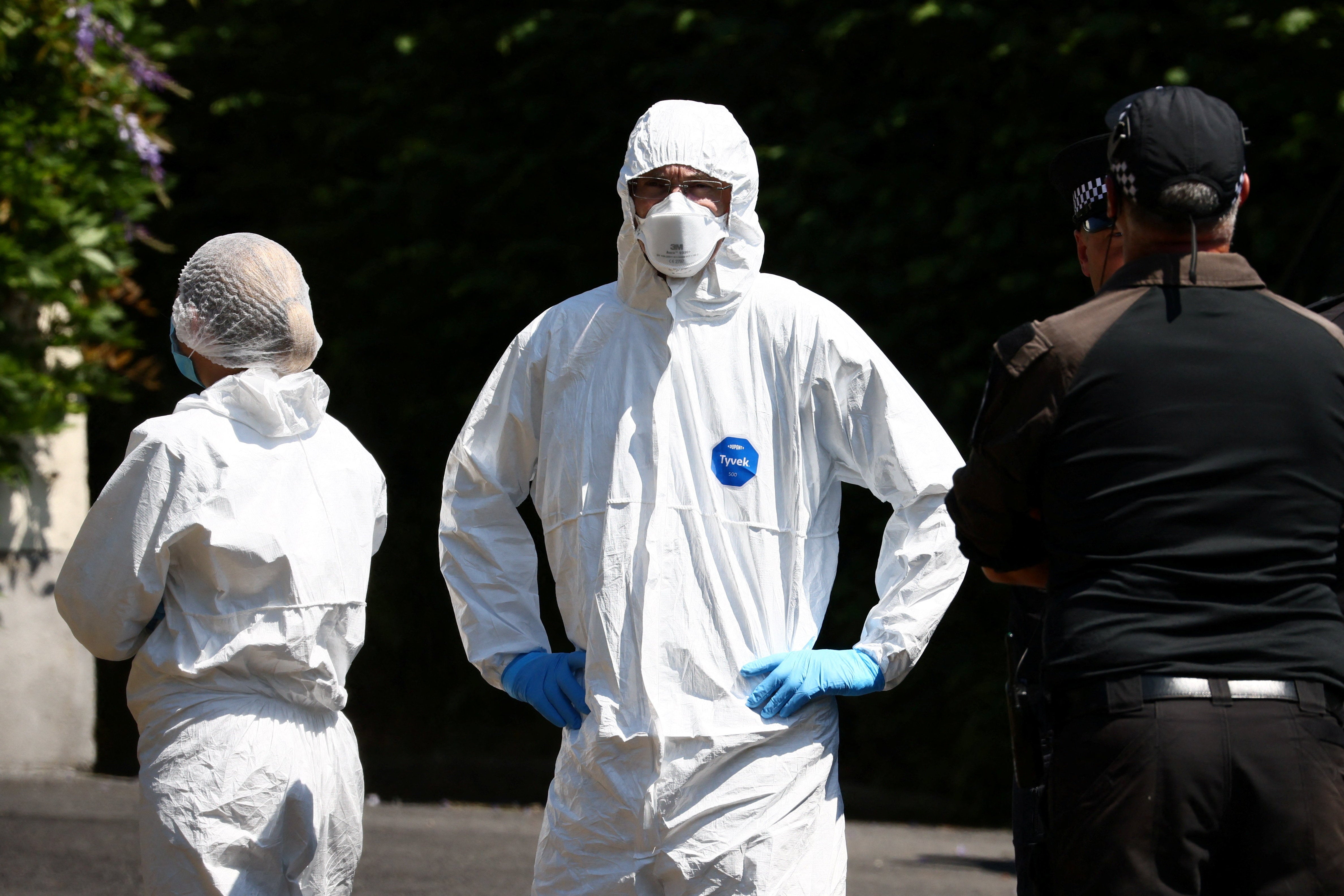 Forensics teams continued to work through Saturday at the home of Miss Widdecombe