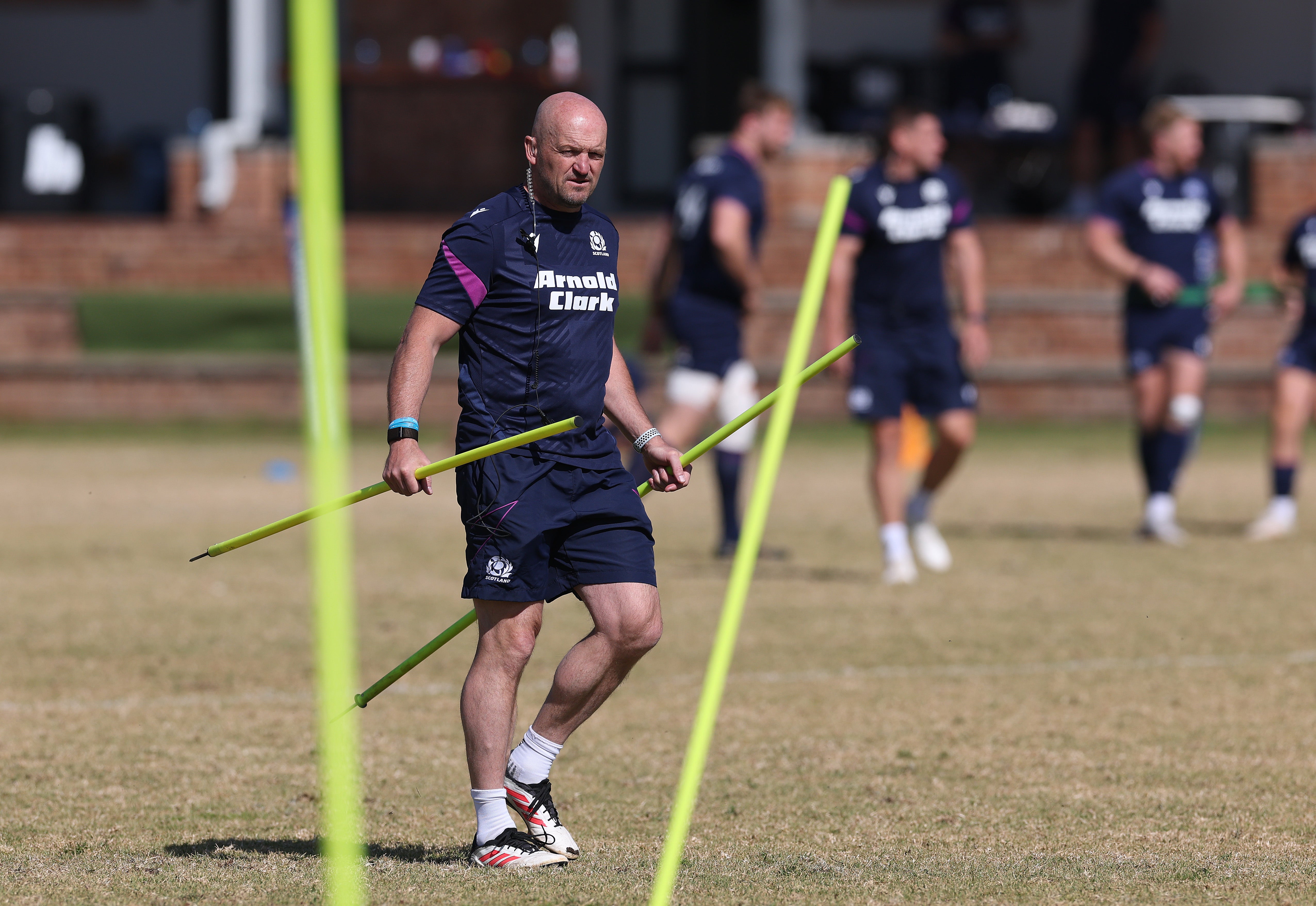Gregor Townsend, the Scotland head coach looks on during the Scotland Captain's Run (Getty)