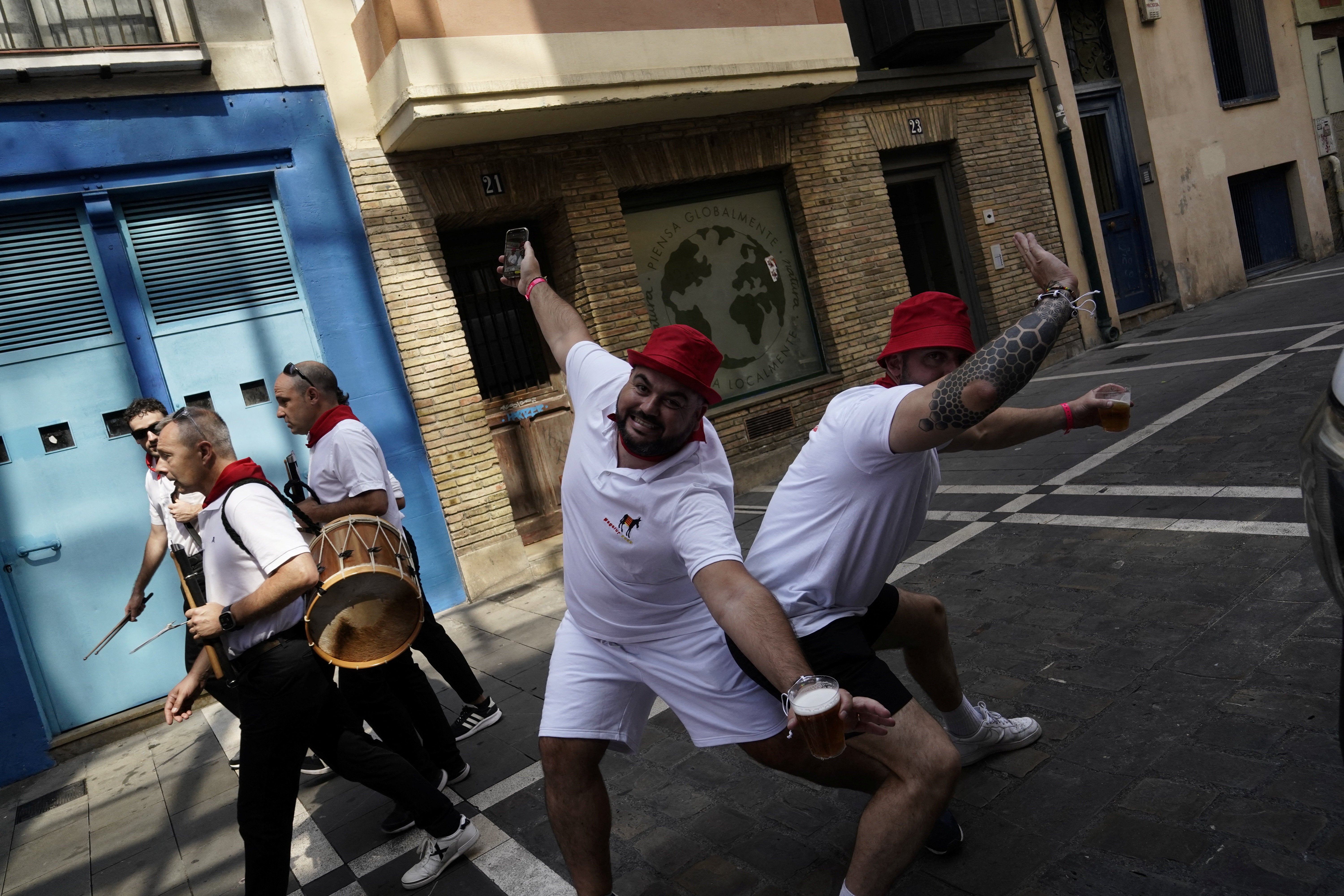 Festival-goers enjoying life on the sixth day of the San Fermin festival in Pamplona, Spain, July 11, 2026. REUTERS/Vincent West