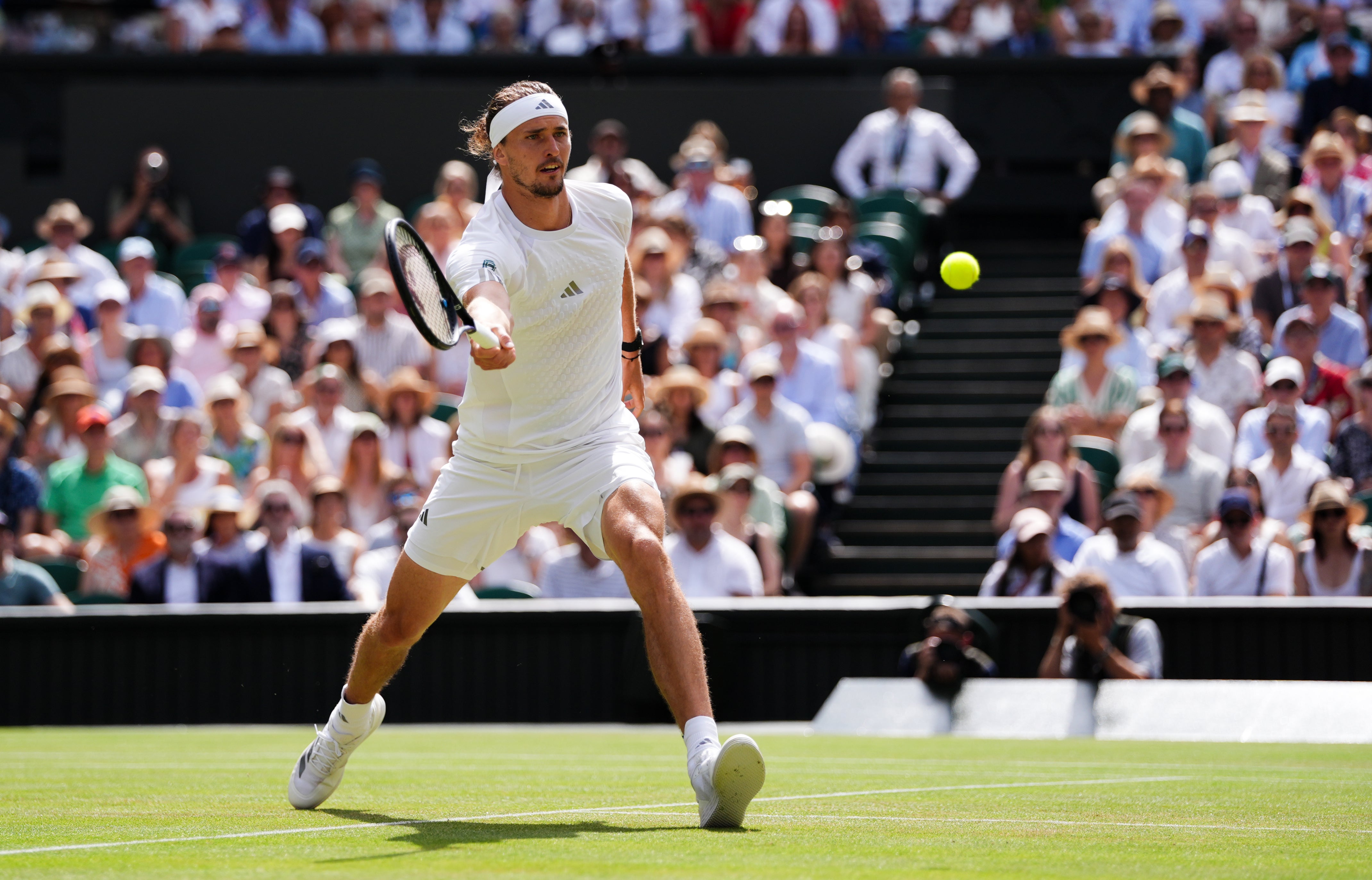 Alexander Zverev in action during his Wimbledon semi-final win over Arthur Fery (Adam Davy/PA). (PA Wire)