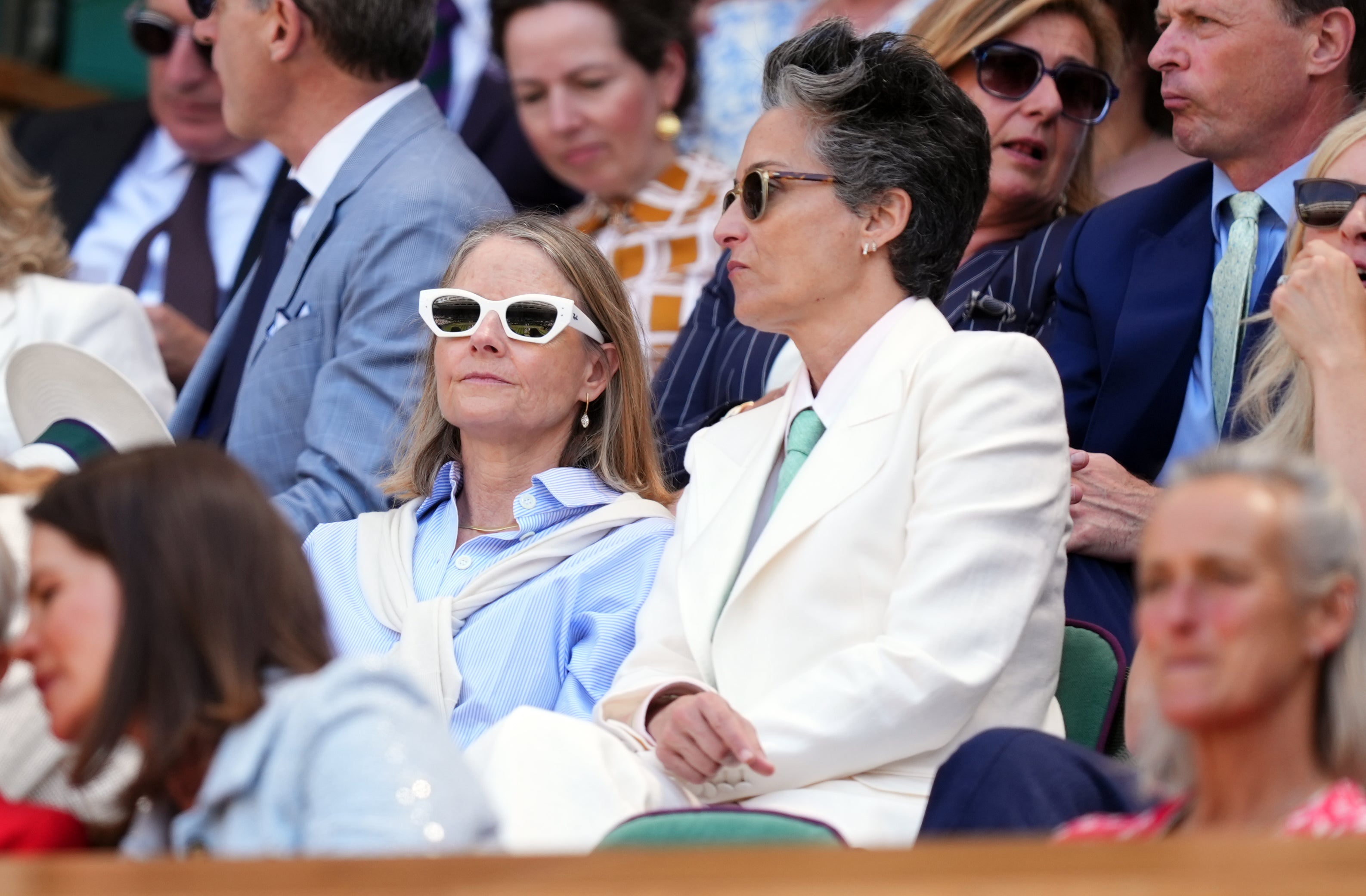 Jodie Foster is back at the Championships alongside her wife Alexandra Hedison (PA)