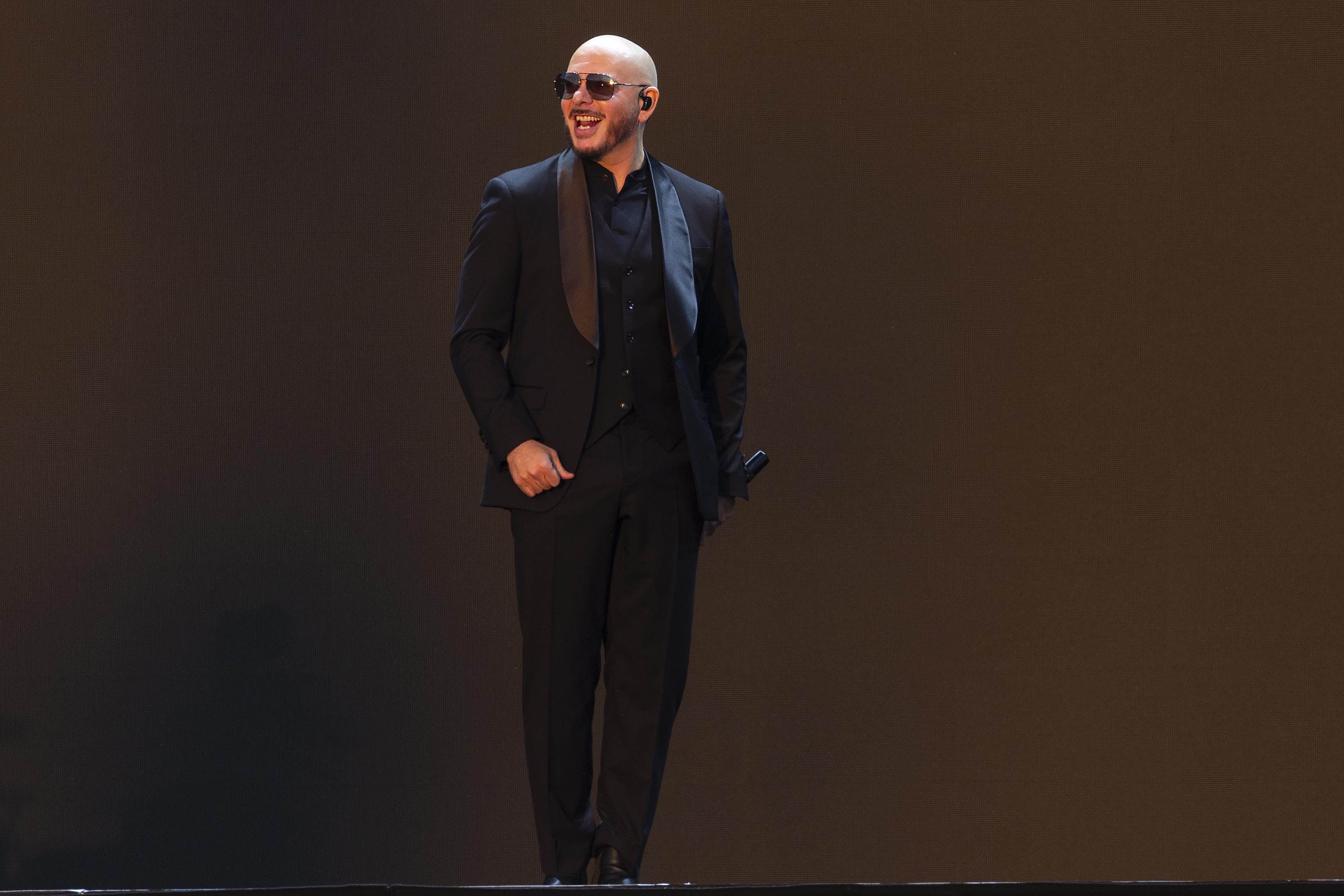 Pitbull performing on stage at BST Hyde Park in London (David Parry/PA)