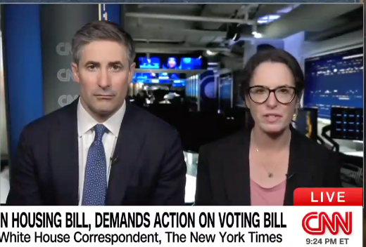 Swan (left) said that ‘many people disagree with the president’s assessment’ and thanked people for reading the book, while Haberman said that interest in the book was so strong, ‘hardcovers are being restocked’